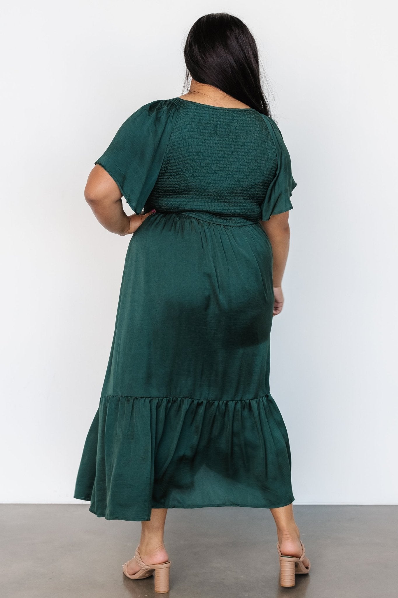 Lovell Smocked Midi Dress | Emerald Cheap Affordable