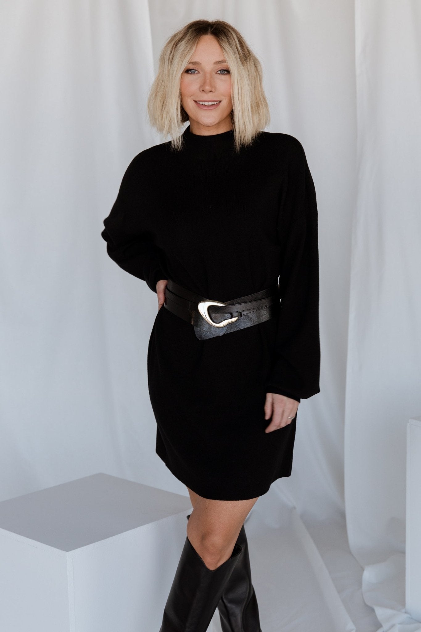 Jennings Sweater Dress | Black Outlet Clearance Store