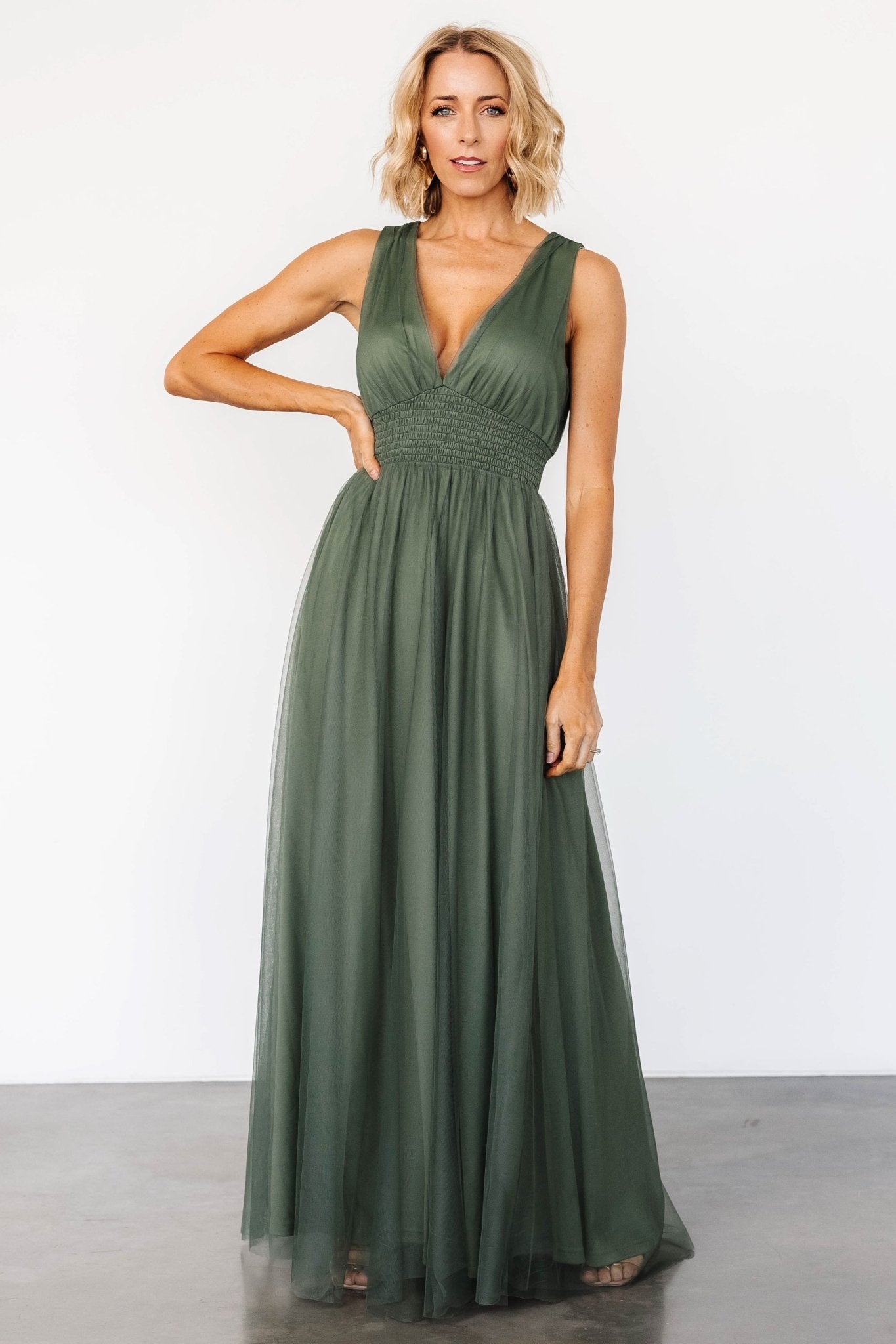 Kamila Tulle Maxi Dress | Dark Sage Genuine Cheap Pice