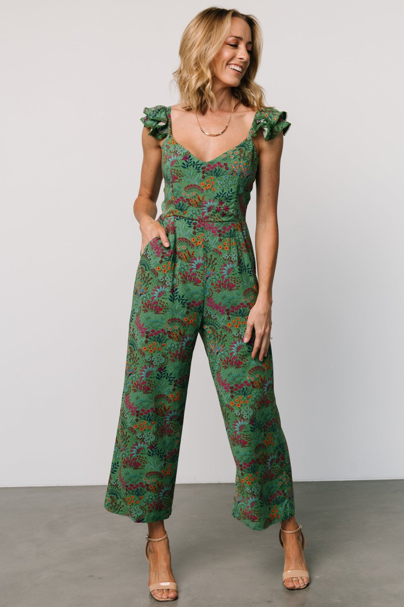 Chora Jumpsuit | Green Multi Clearance Online Online