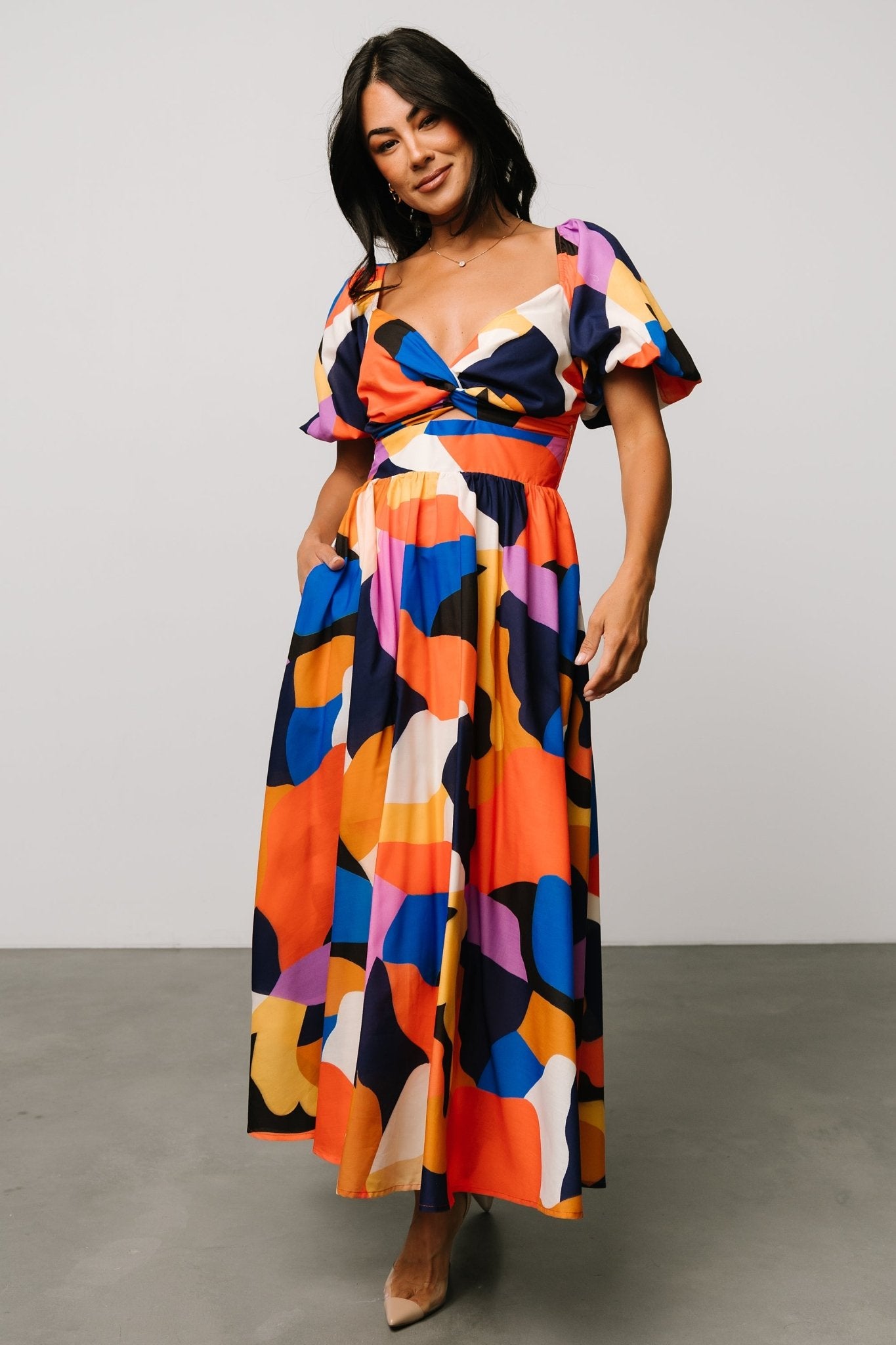 Lola Midi Dress | Rust + Navy Multi Cheap Footlocker