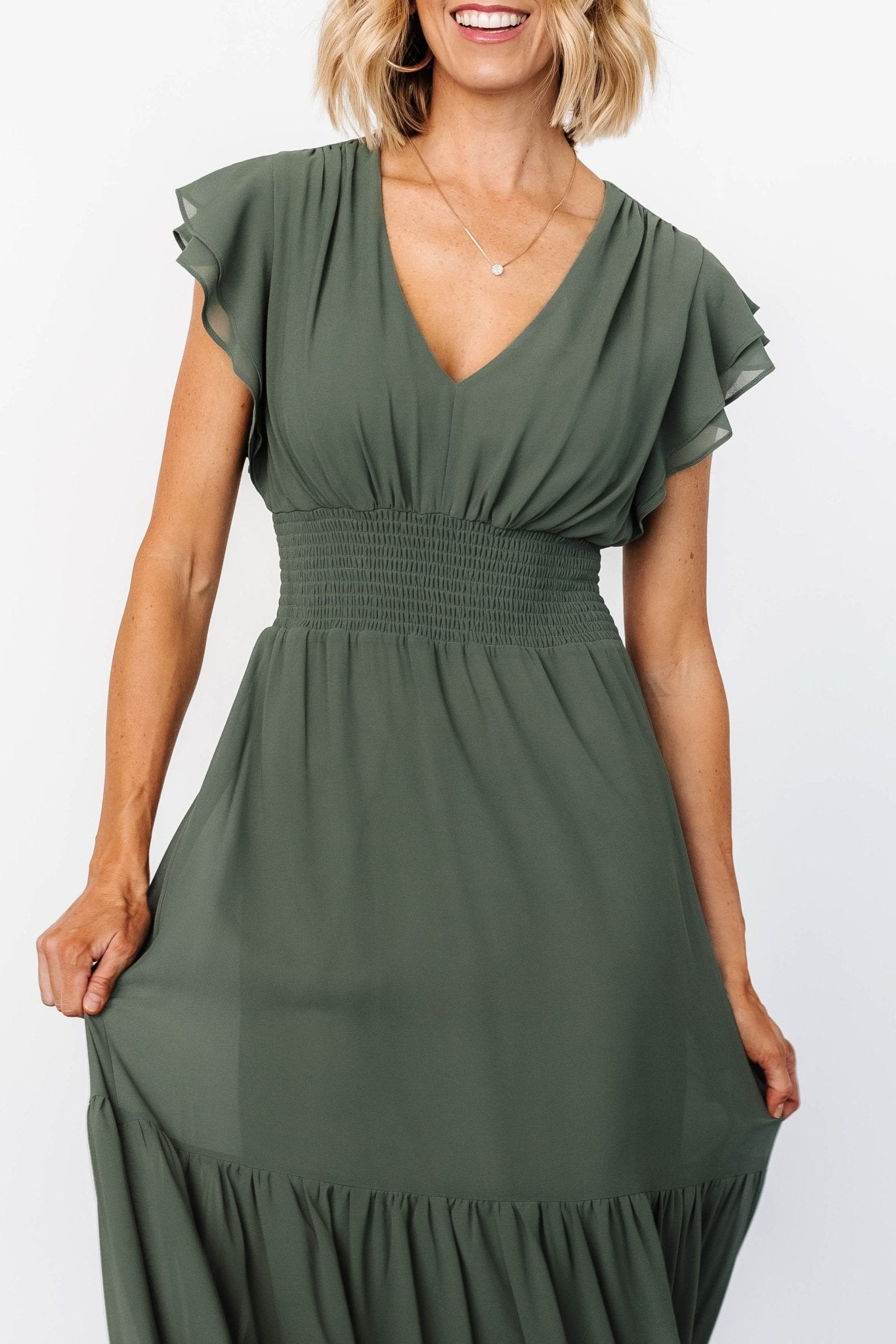 Adelina Maxi Dress | Dark Sage Low Cost Cheap Pice