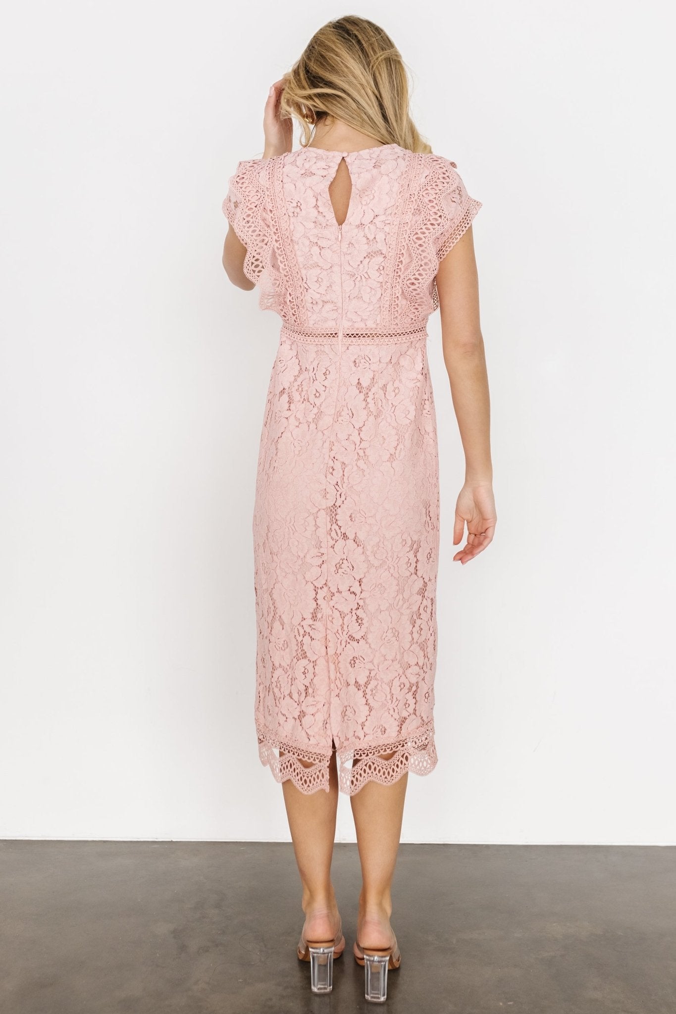 Nessa Lace Midi Dress | Blush Discount Best