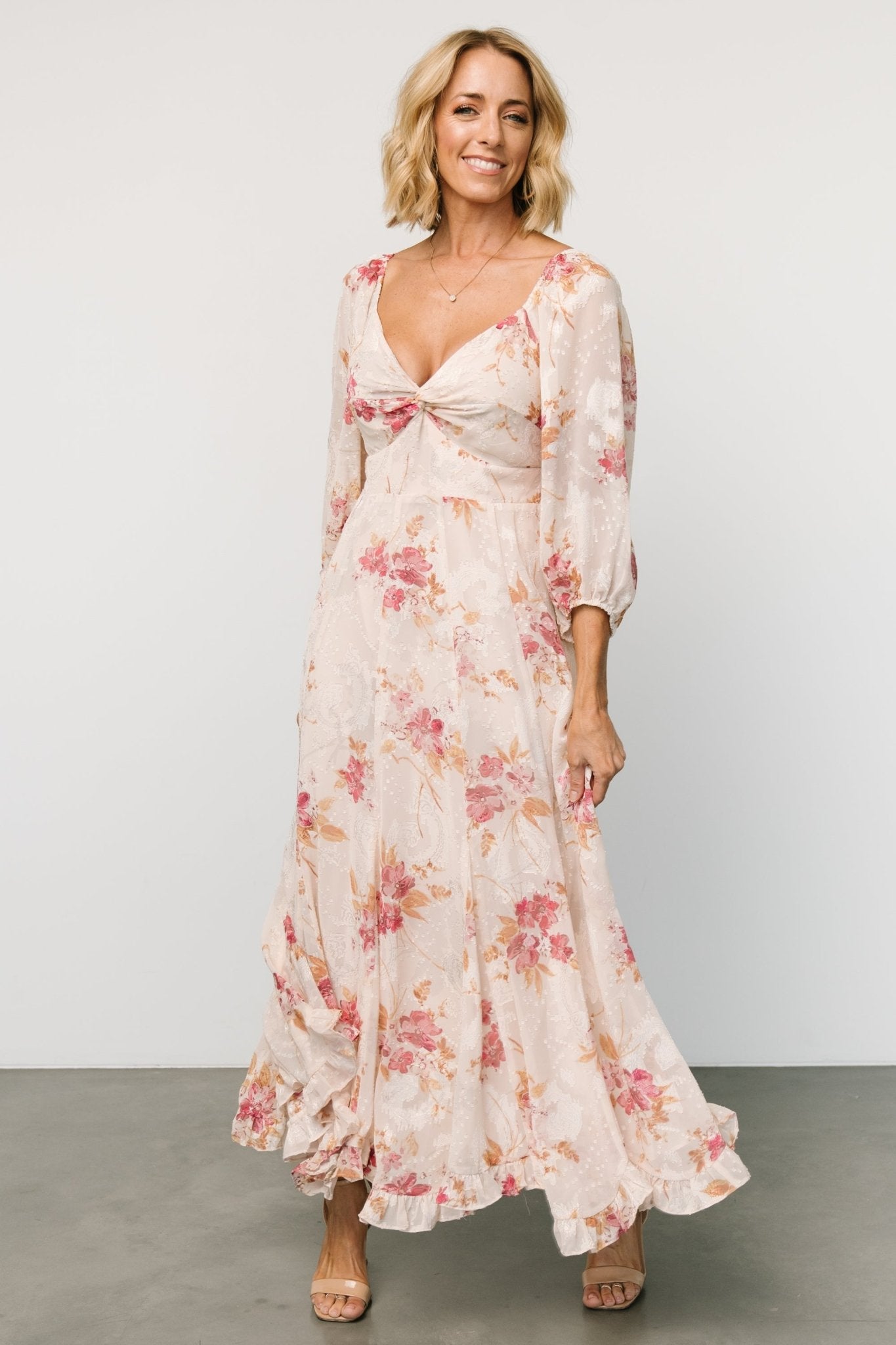 Estefania Maxi Dress | Blush + Pink Floral Outlet Classic