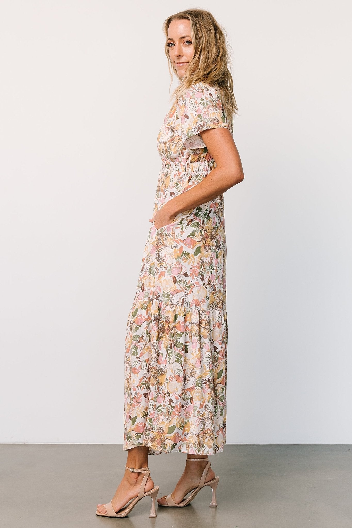 Cassie Short Sleeve Dress | Multi Floral Buy Cheap Wide Range Of