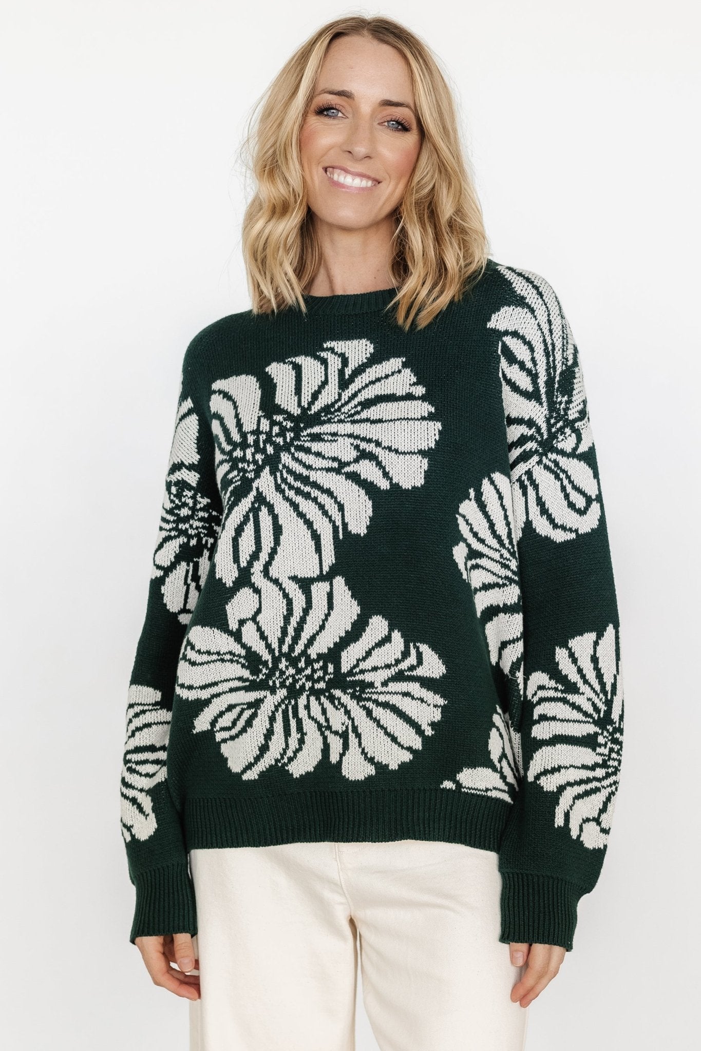 Maude Sweater | Green + Off White Buy Cheap Cheap