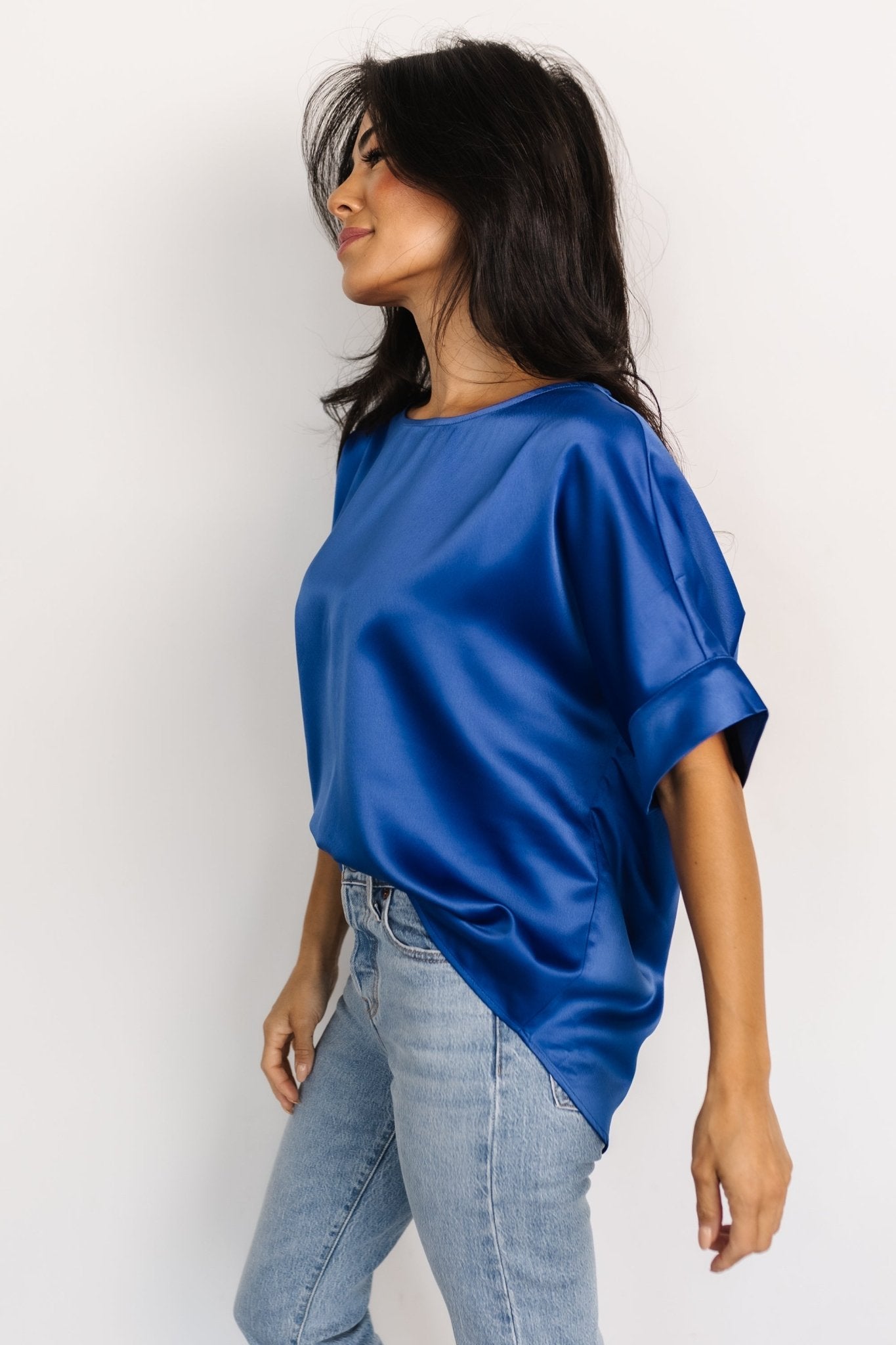 Rory Satin Top | Cobalt Cheap The Cheapest