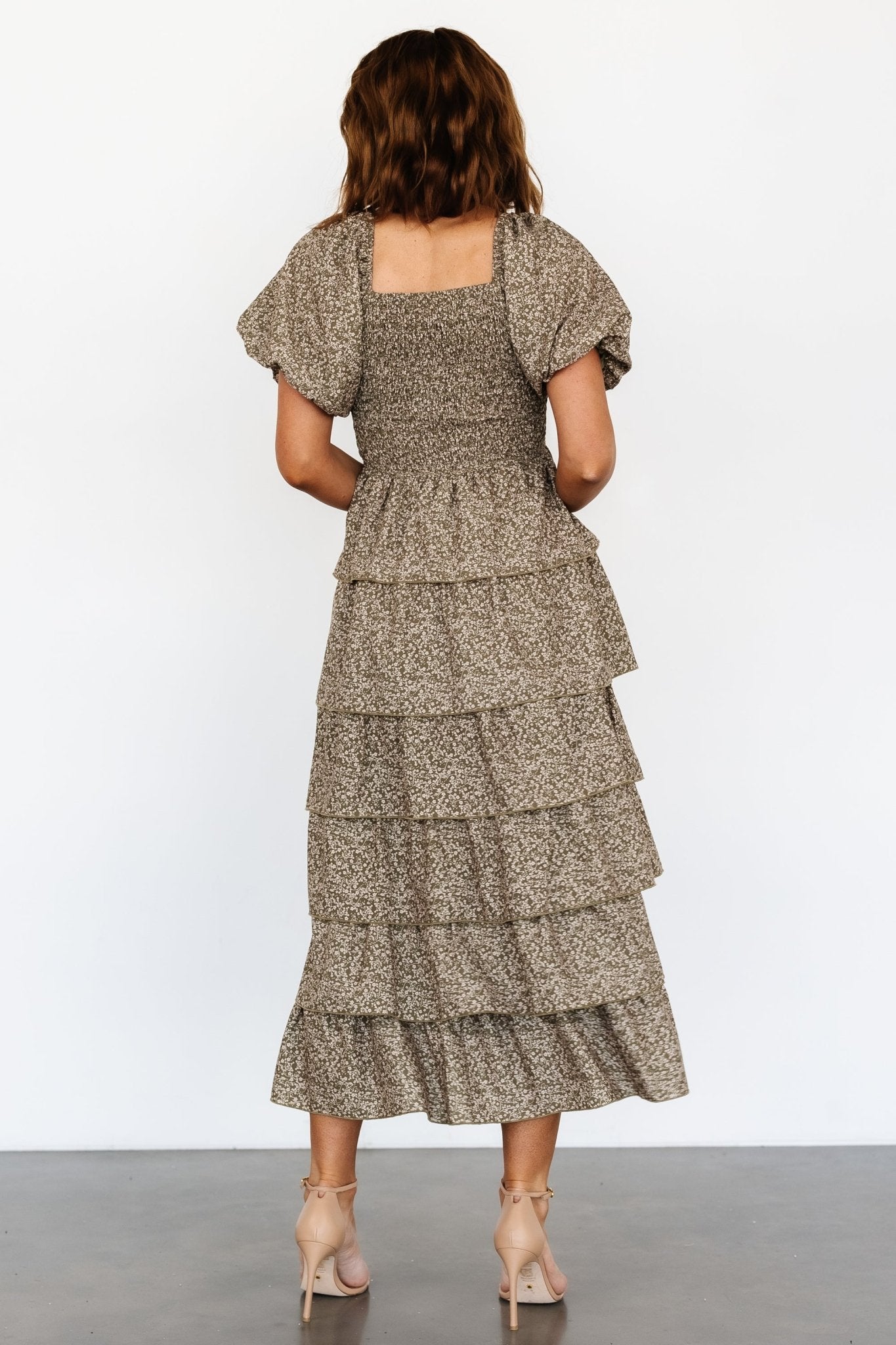 Bromley Tiered Dress | Olive Print Best For Sale