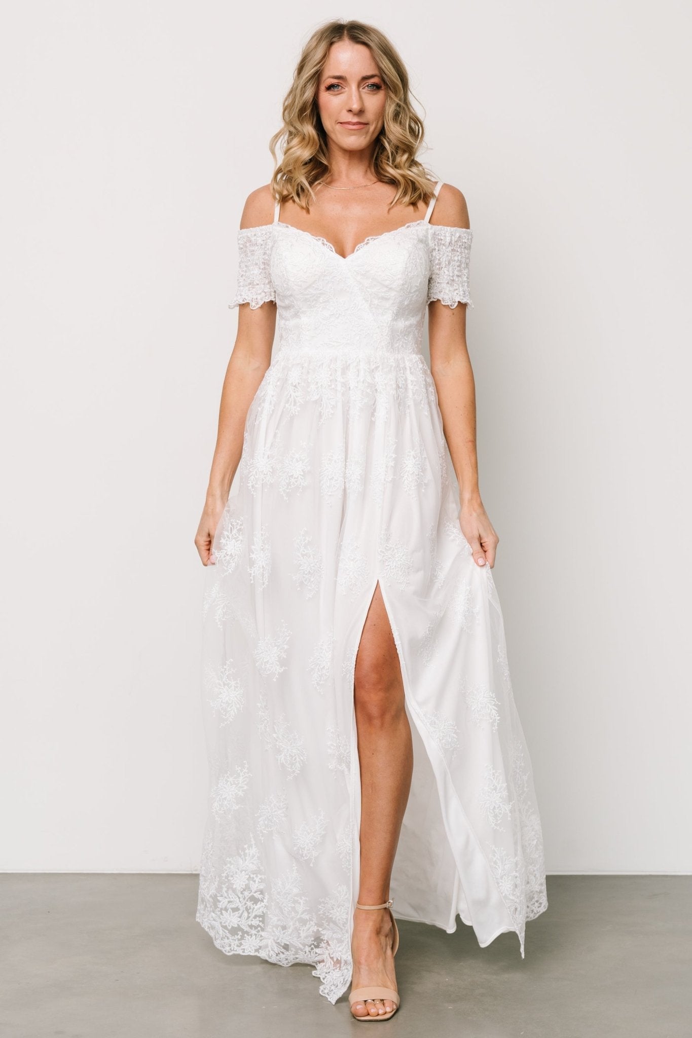 Esperanza Tulle Embroidered Maxi Dress | Off White Discount Pay With Visa