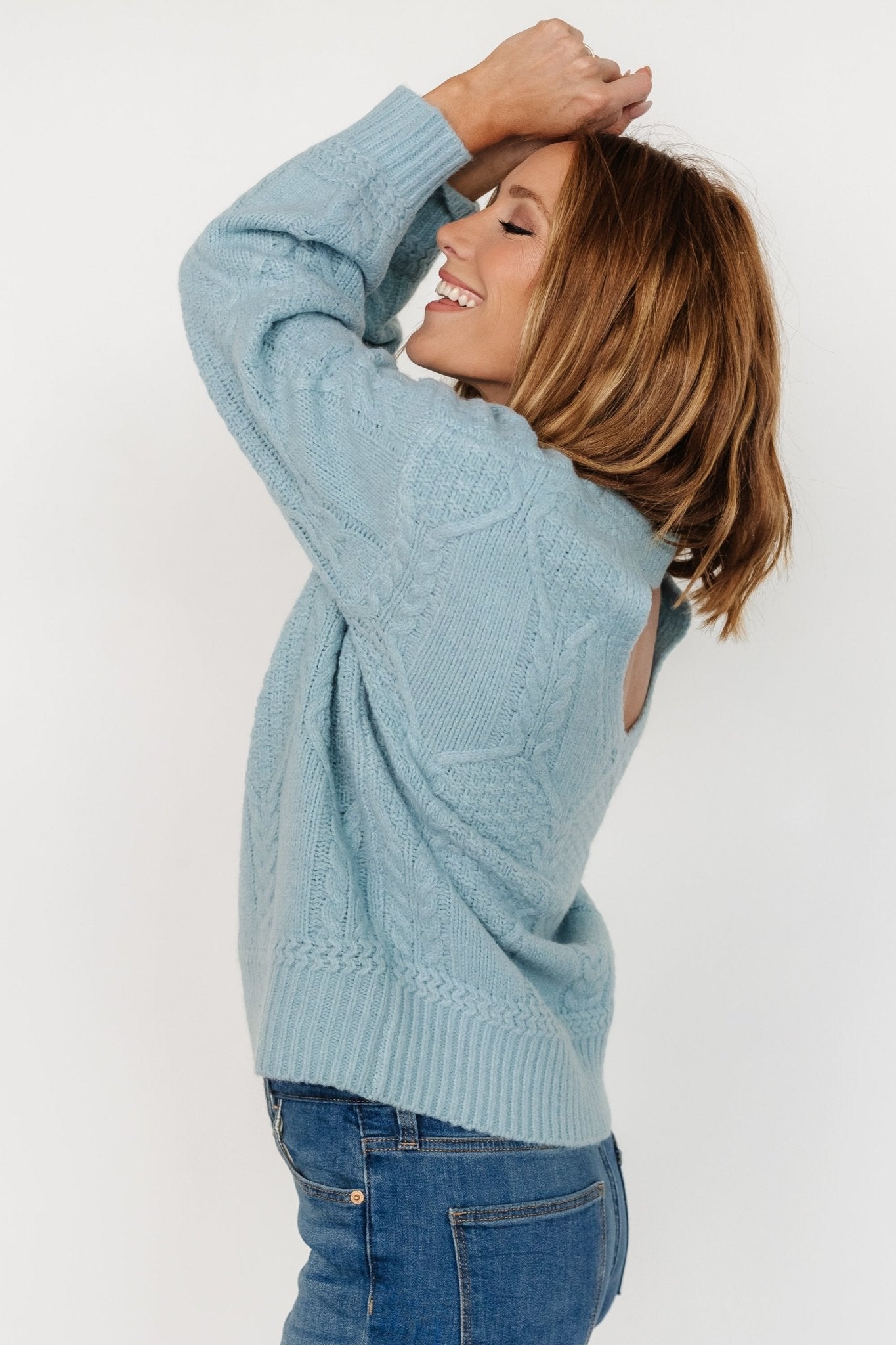 Sheffield Knit Sweater | Light Blue Outlet Clearance Store