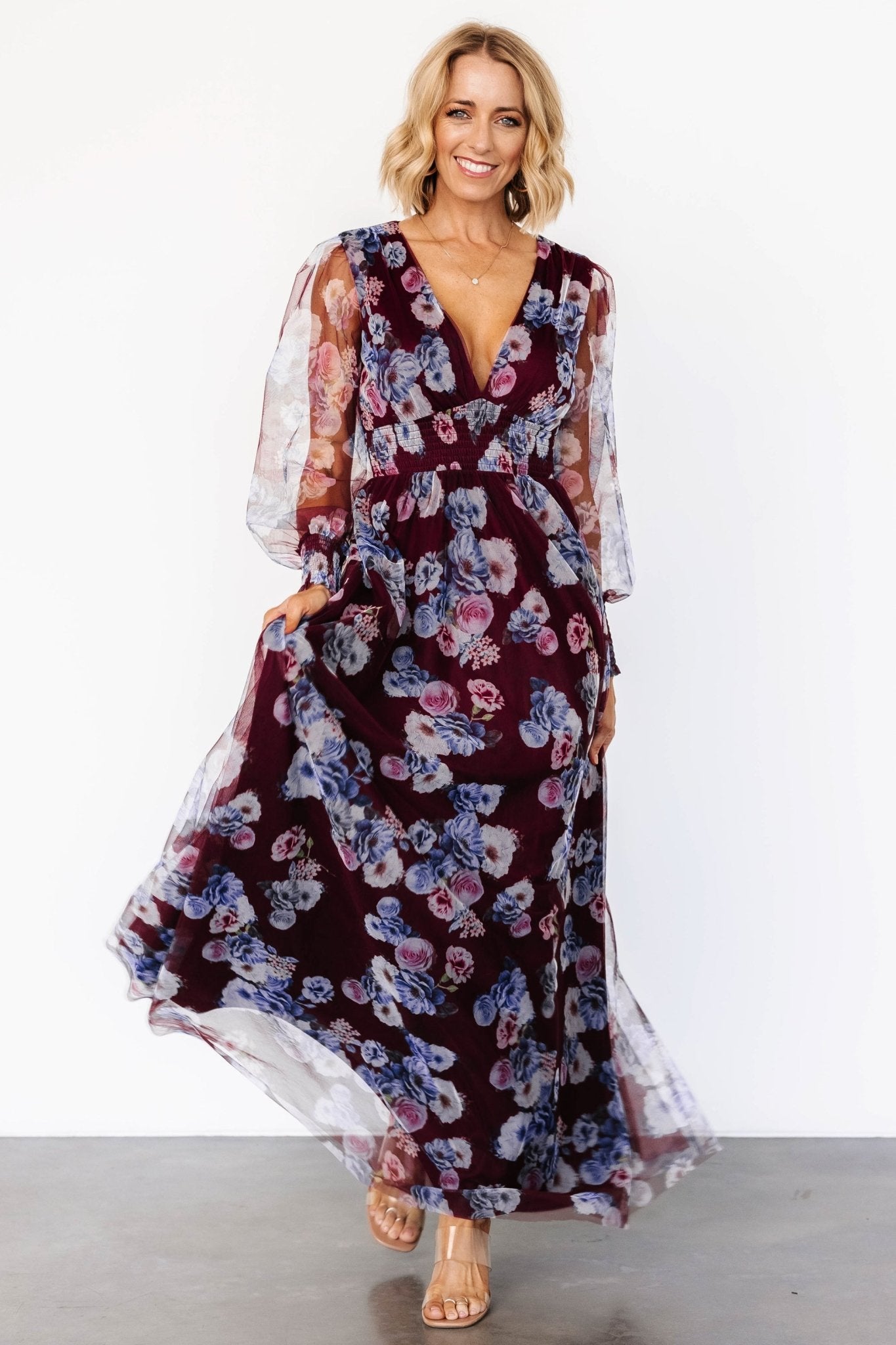 Layla Tulle Maxi Dress | Mulberry Floral Get To Buy For Sale