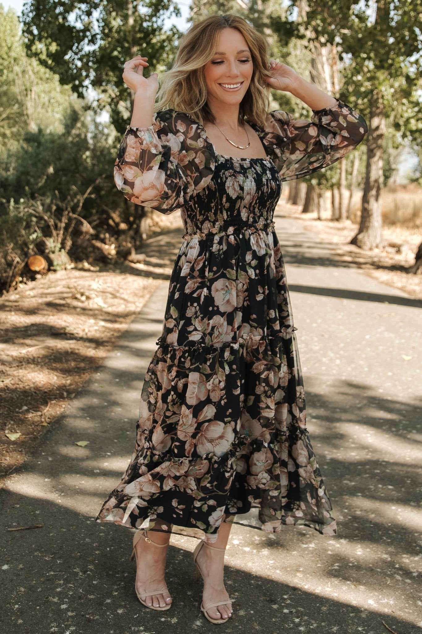 Adeline Smocked Maxi Dress | Midnight Floral For Cheap Online