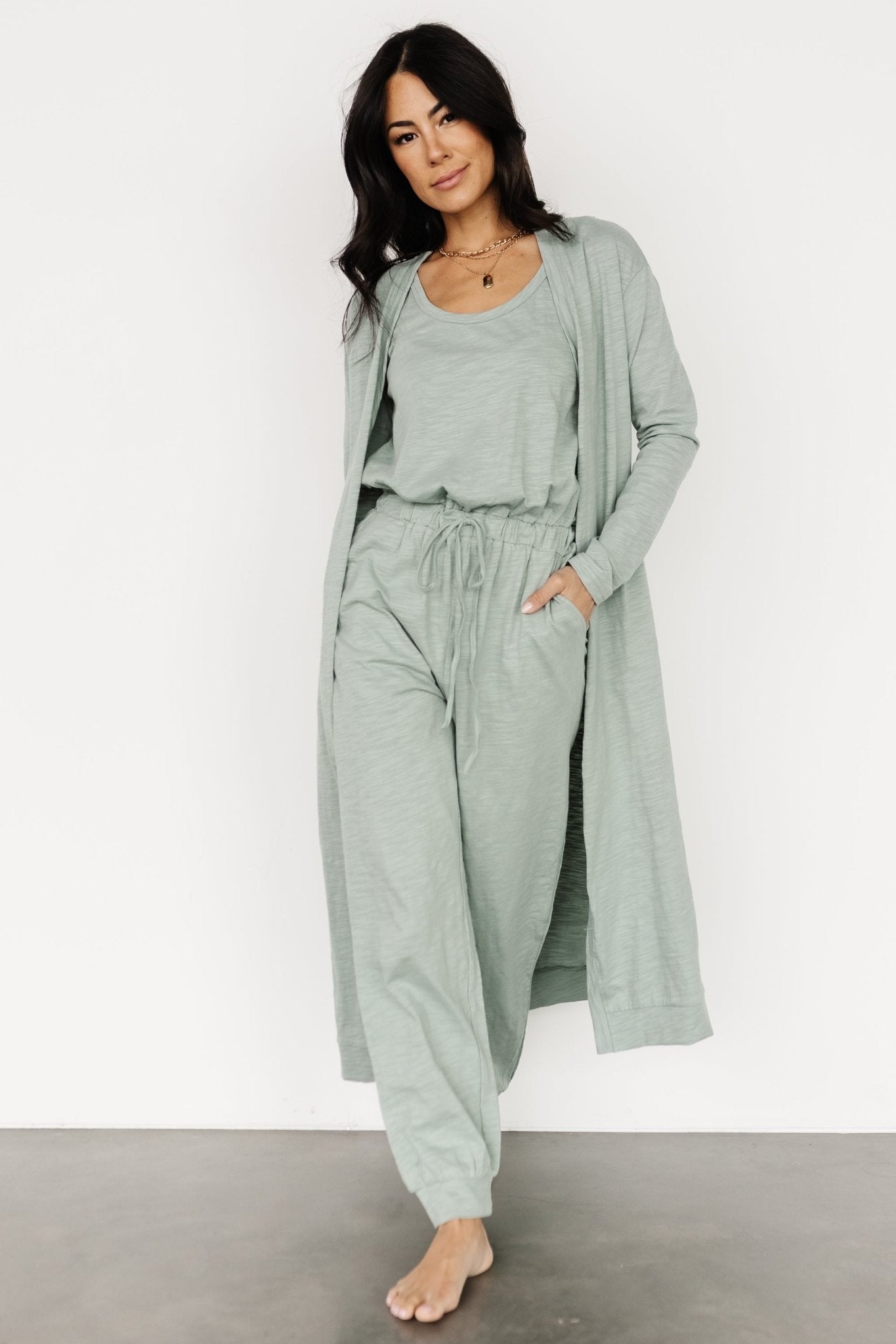 Janae Jumpsuit + Cardigan Set | Sage Outlet Top Quality