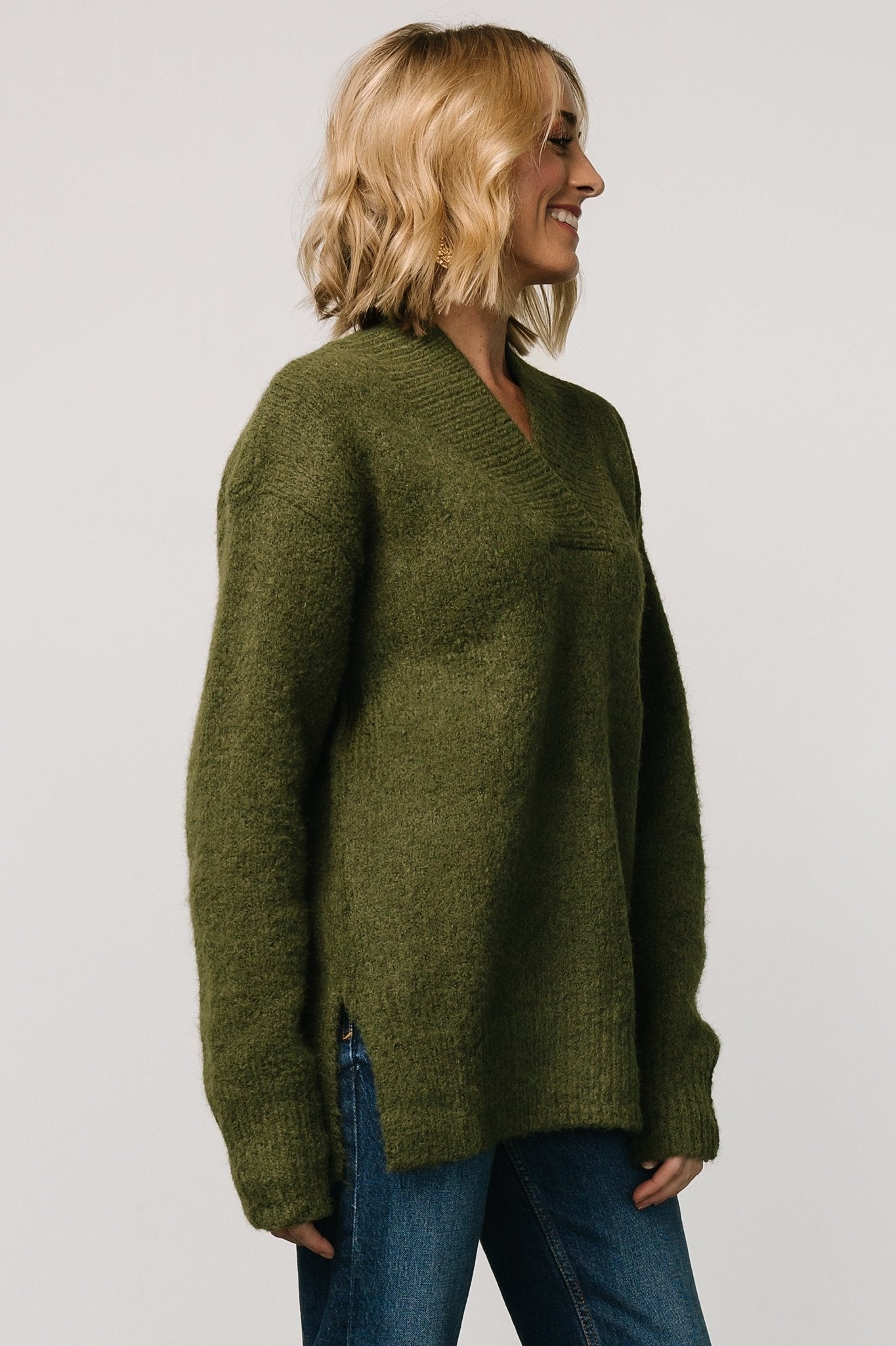 Calgary Oversized Sweater | Olive Outlet Excellent