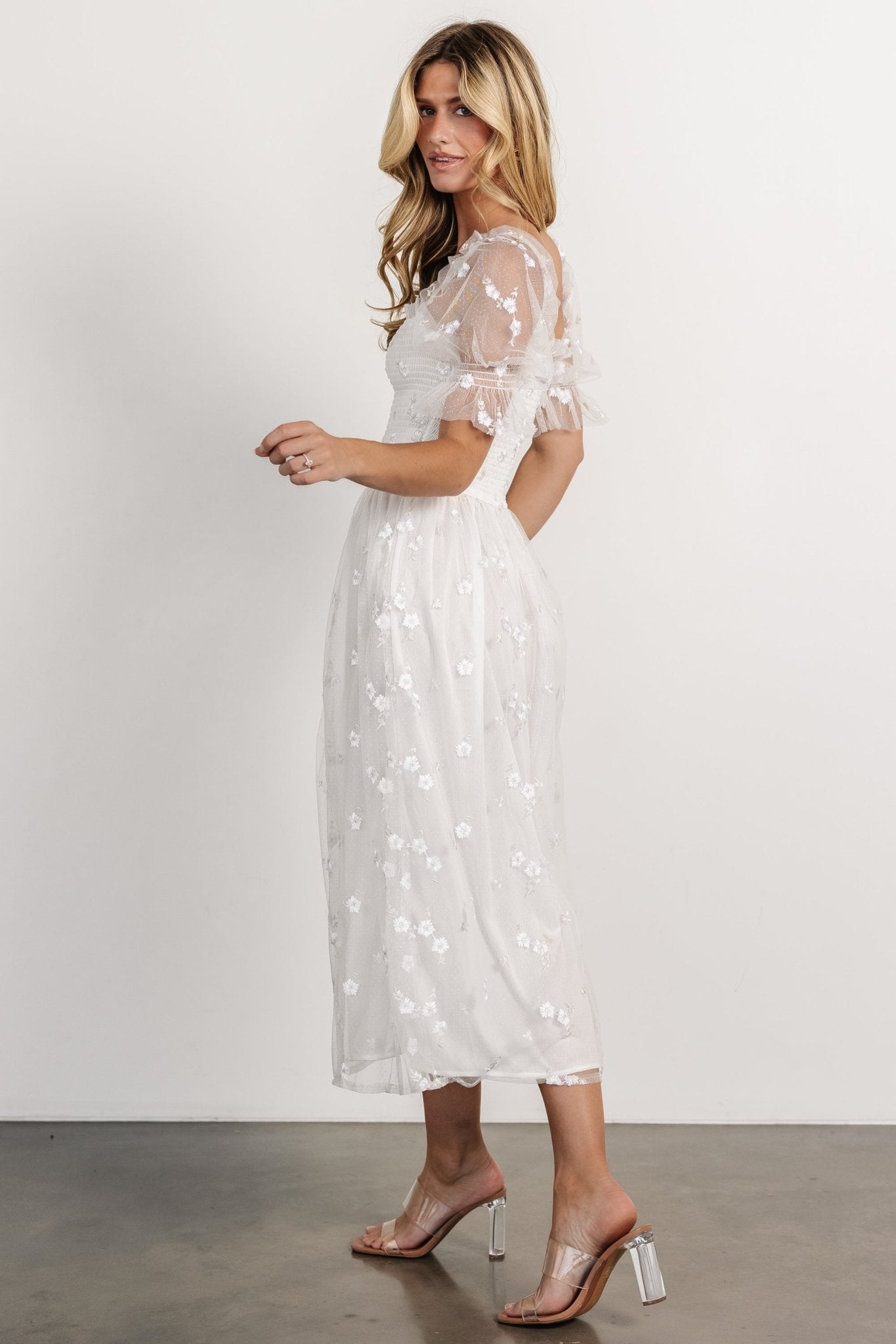 Emilia Embroidered Dress | Off White Cheap Fashion Style