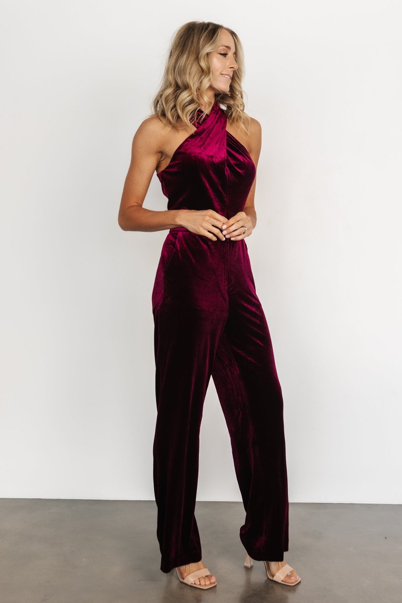 Cleopatra Velvet Jumpsuit | Burgundy Cheap Sale Best Wholesale