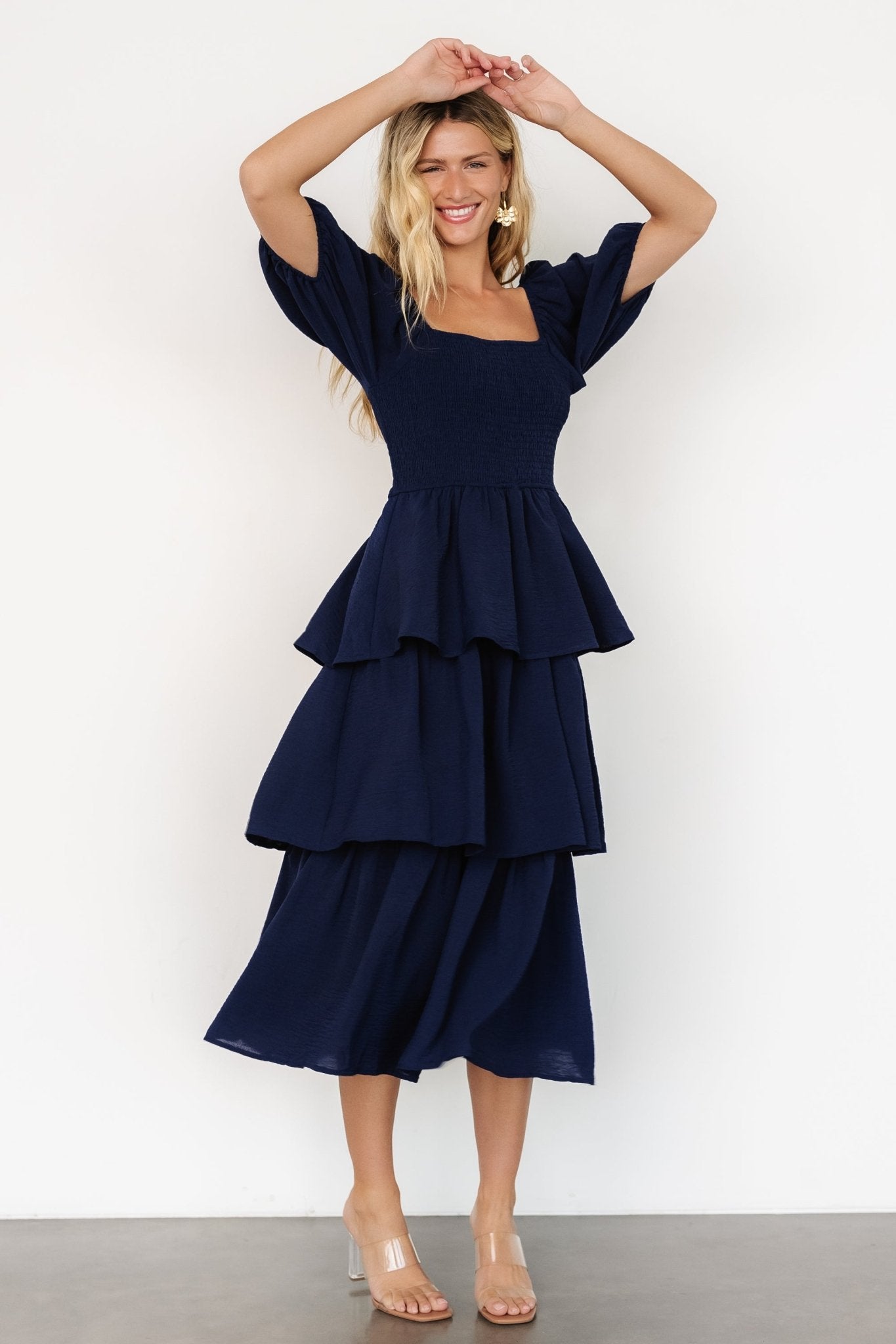 Ashbourne Tiered Dress | Midnight Blue Best Wholesale For Sale