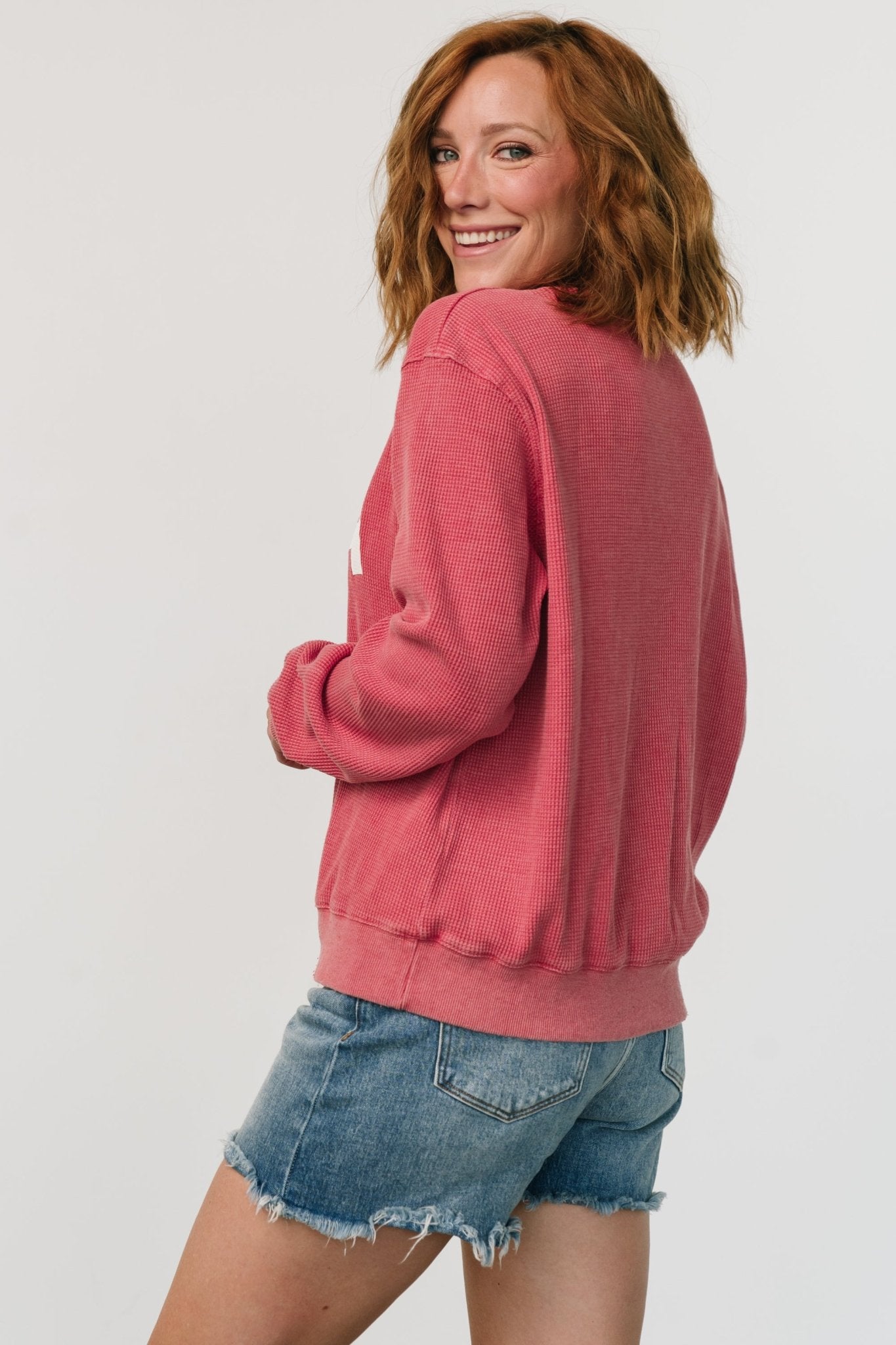 USA Sweater Top | Washed Red Visit