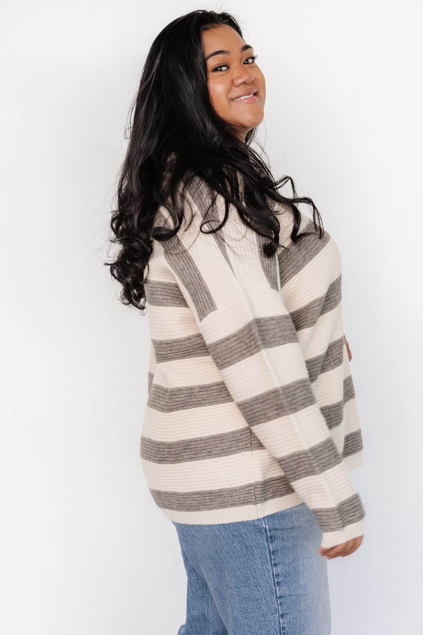 Ellington Knit Sweater | Cream + Gray Outlet Low Pice