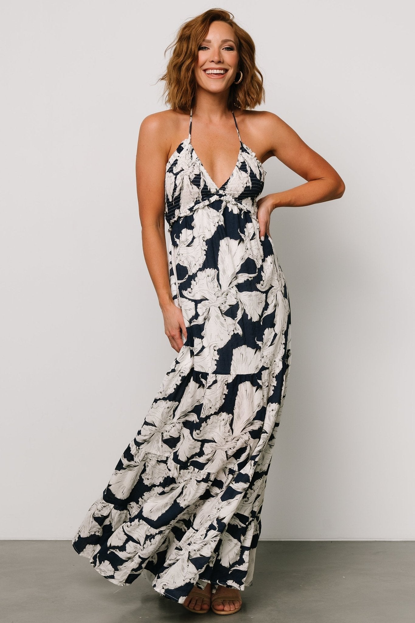 Visalia Maxi Dress | Navy + White Free Shipping Get Authentic