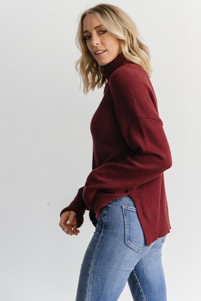 Collins Knit Sweater | Burgundy Cheap Manchester Great Sale