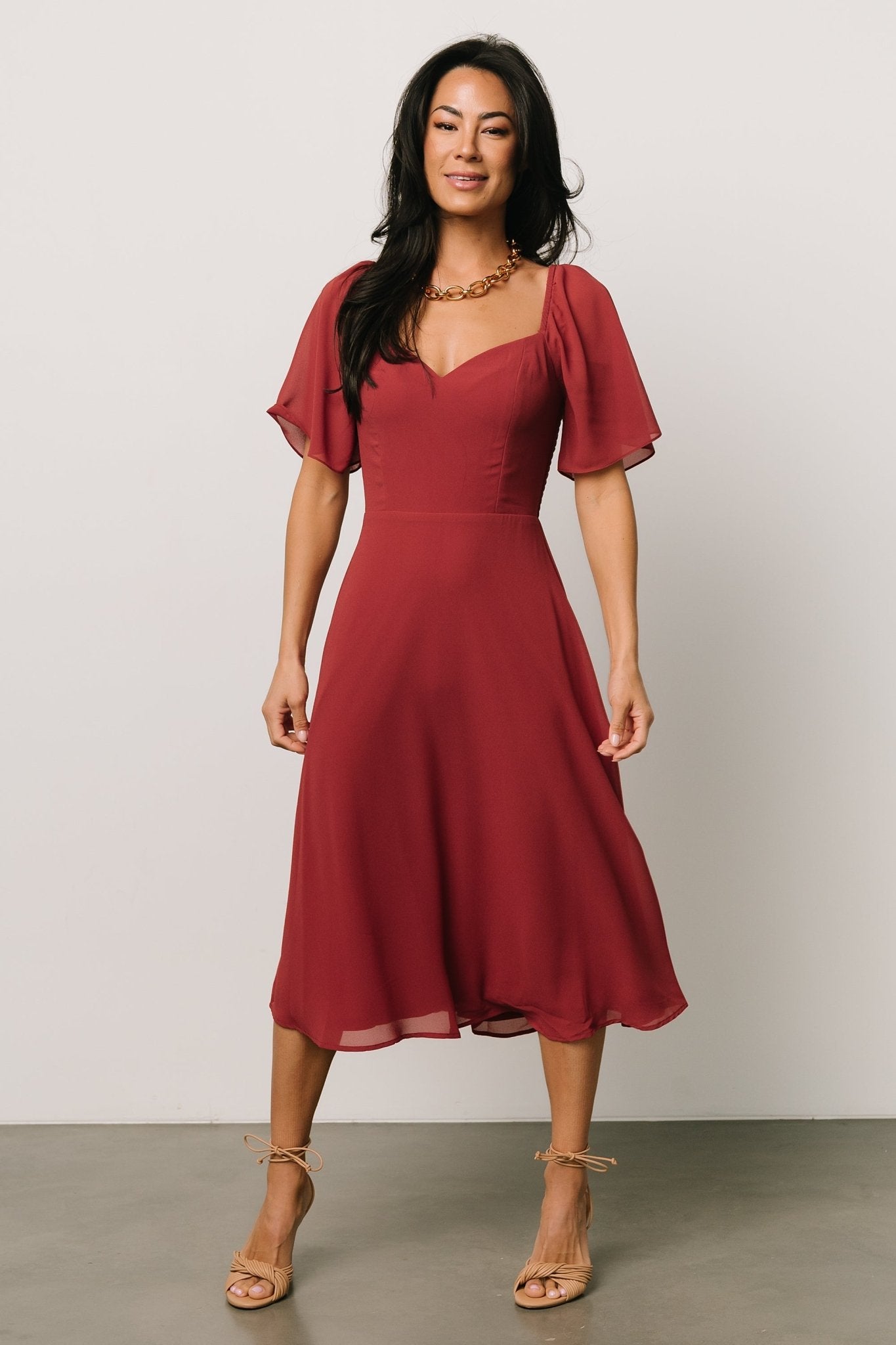 Colette Sweetheart Midi Dress | Terracotta Fast Delivery Sale Online