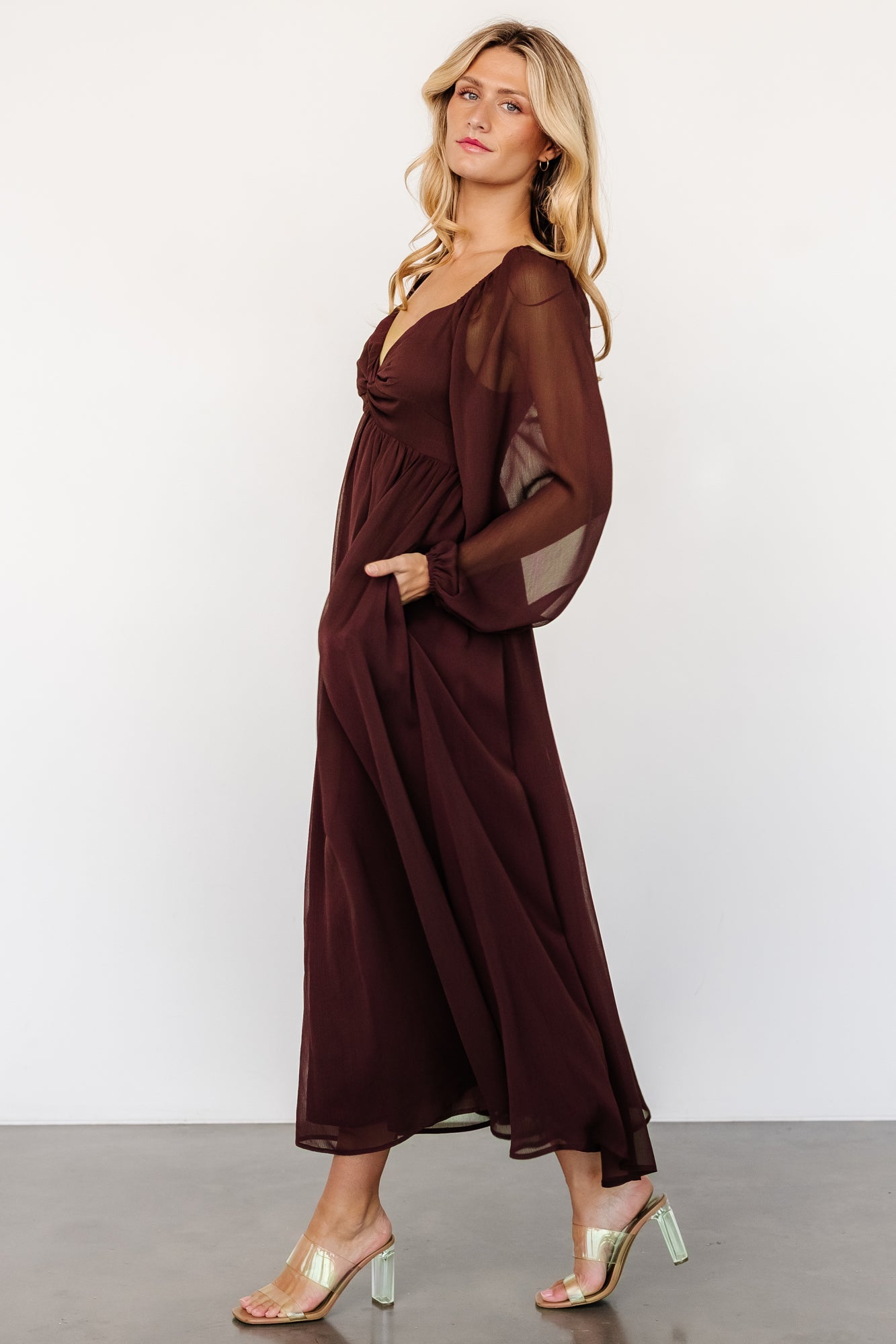 Dione Midi Dress | Mahogany New Arrival For Sale