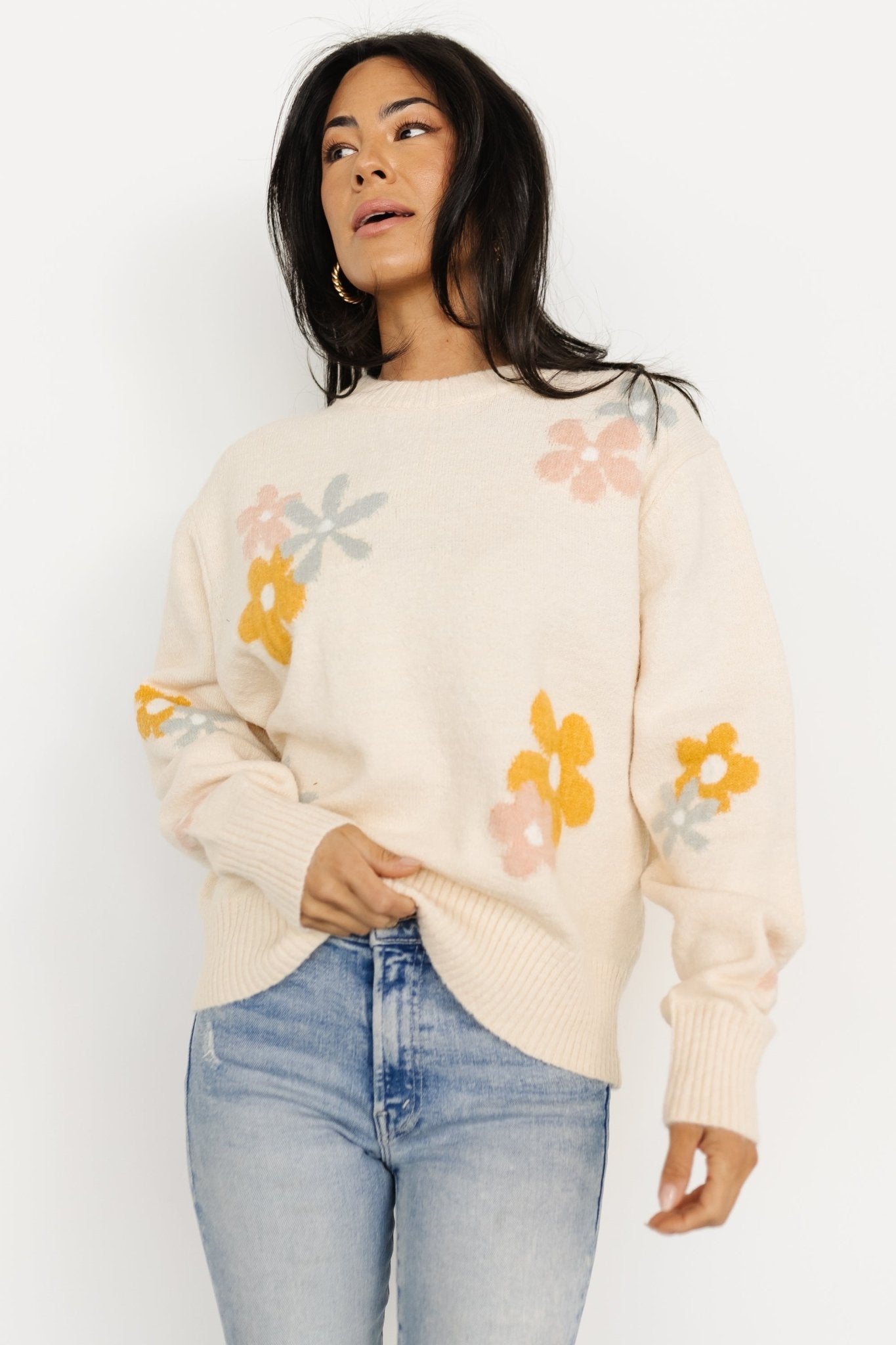 Roxy Sweater | Cream Flower With Mastercard For Sale