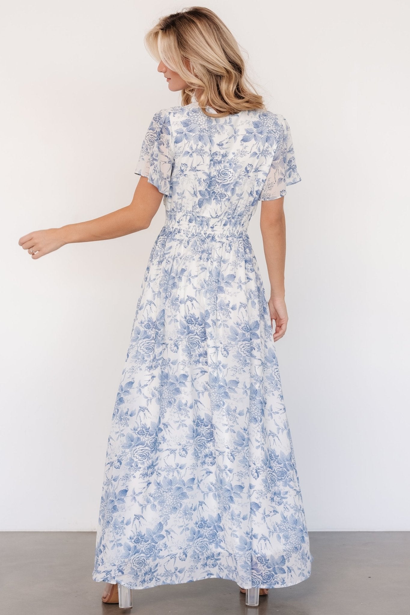 Birdie Maxi Dress | Off White + Blue Buy Cheap 2025 Newest