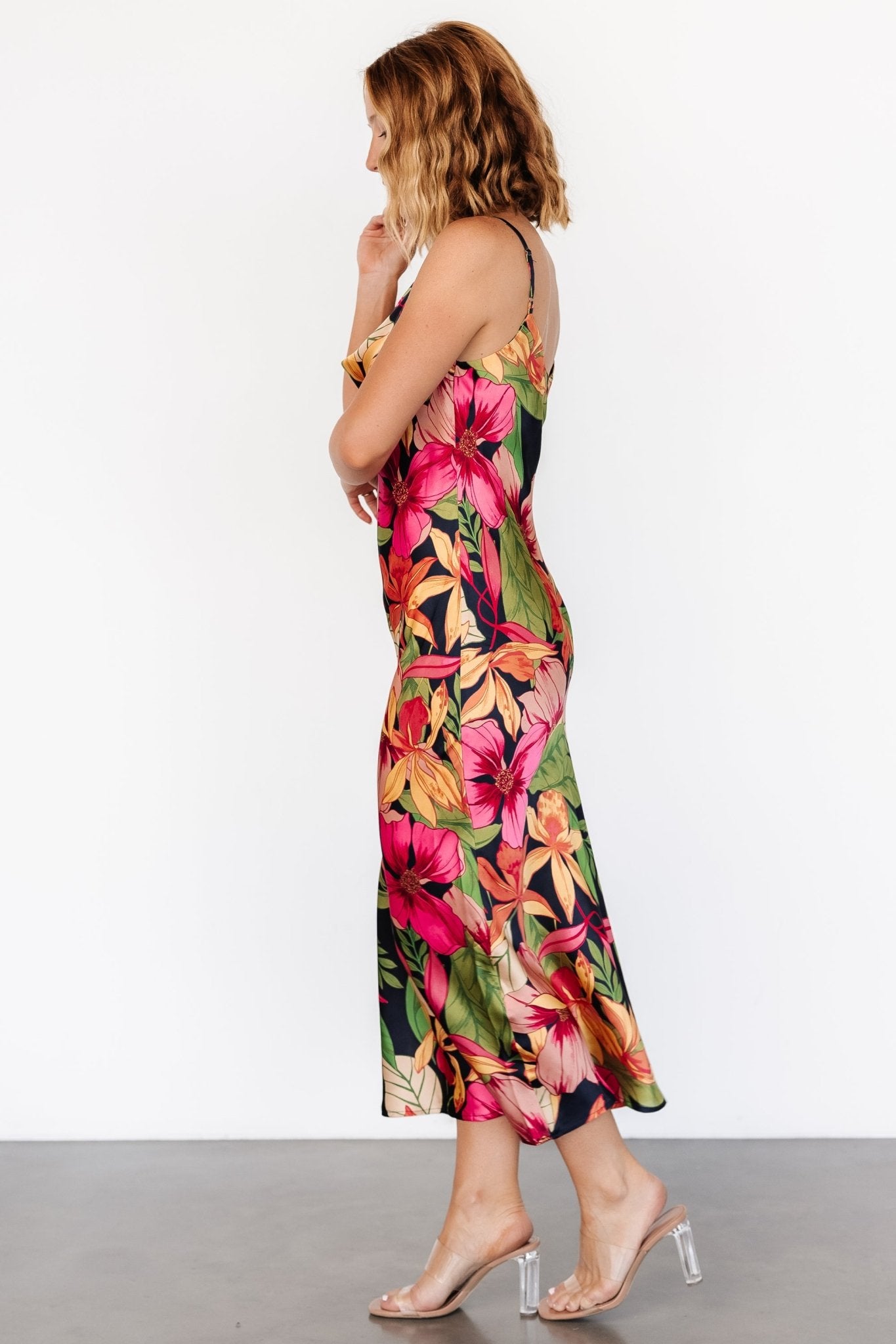 Kala Slip Midi Dress | Black Multi Floral Free Shipping Best Store To Get