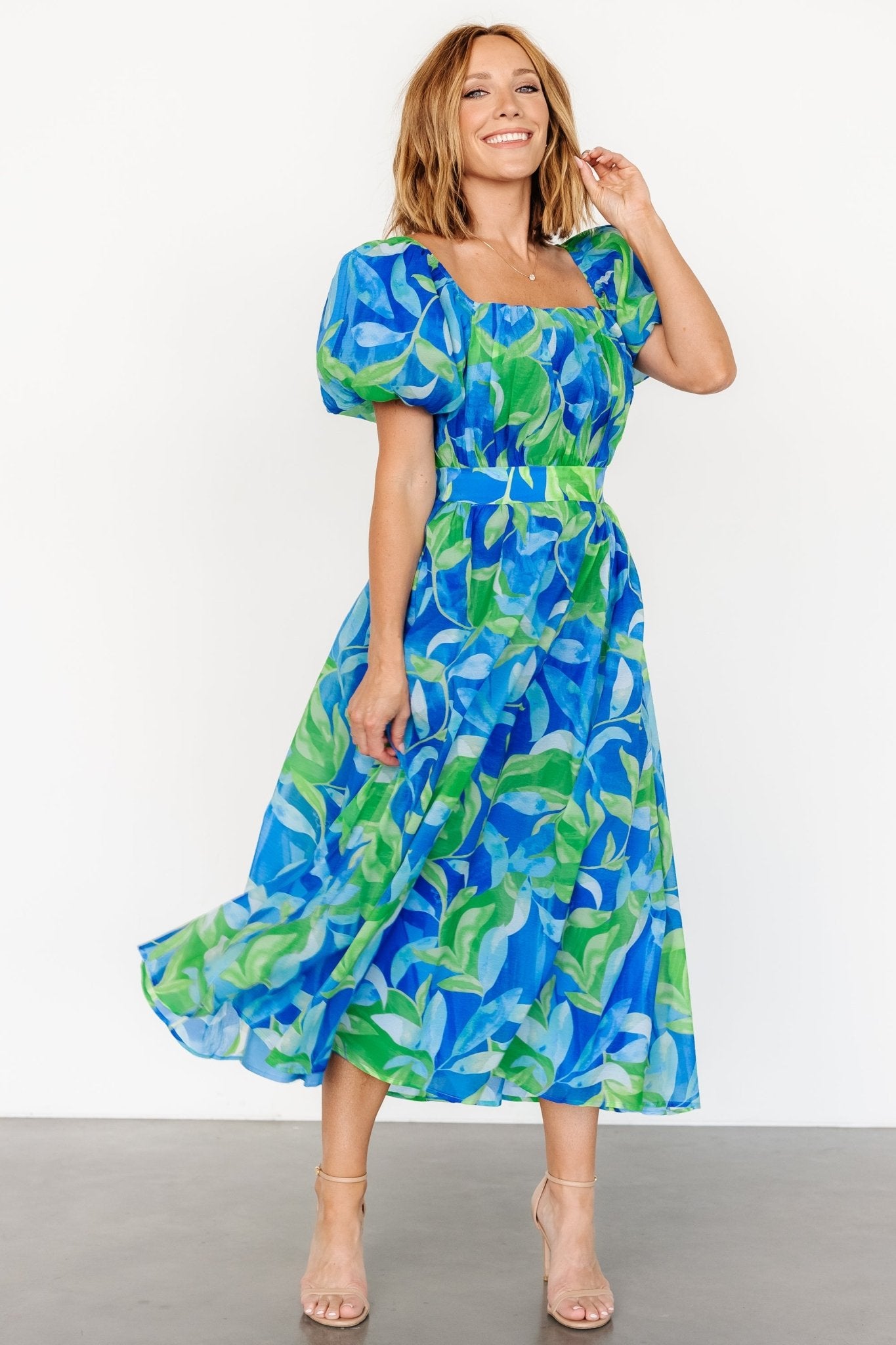 Catalina Midi Dress | Blue + Green Discount Big Discount