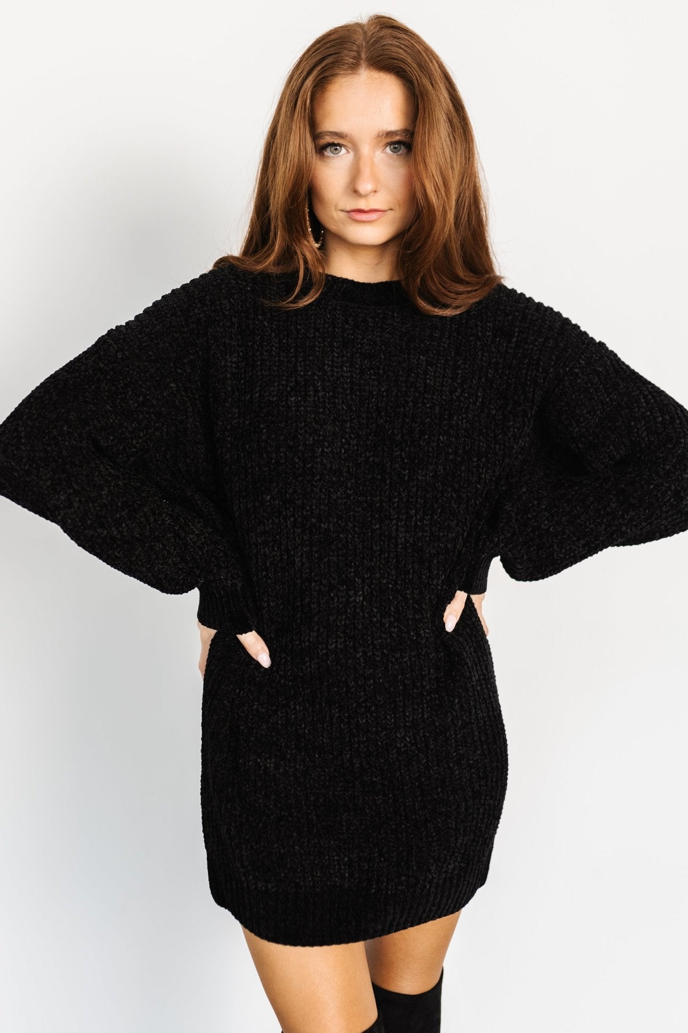 Christa Sweater Dress | Black Low Cost For Sale