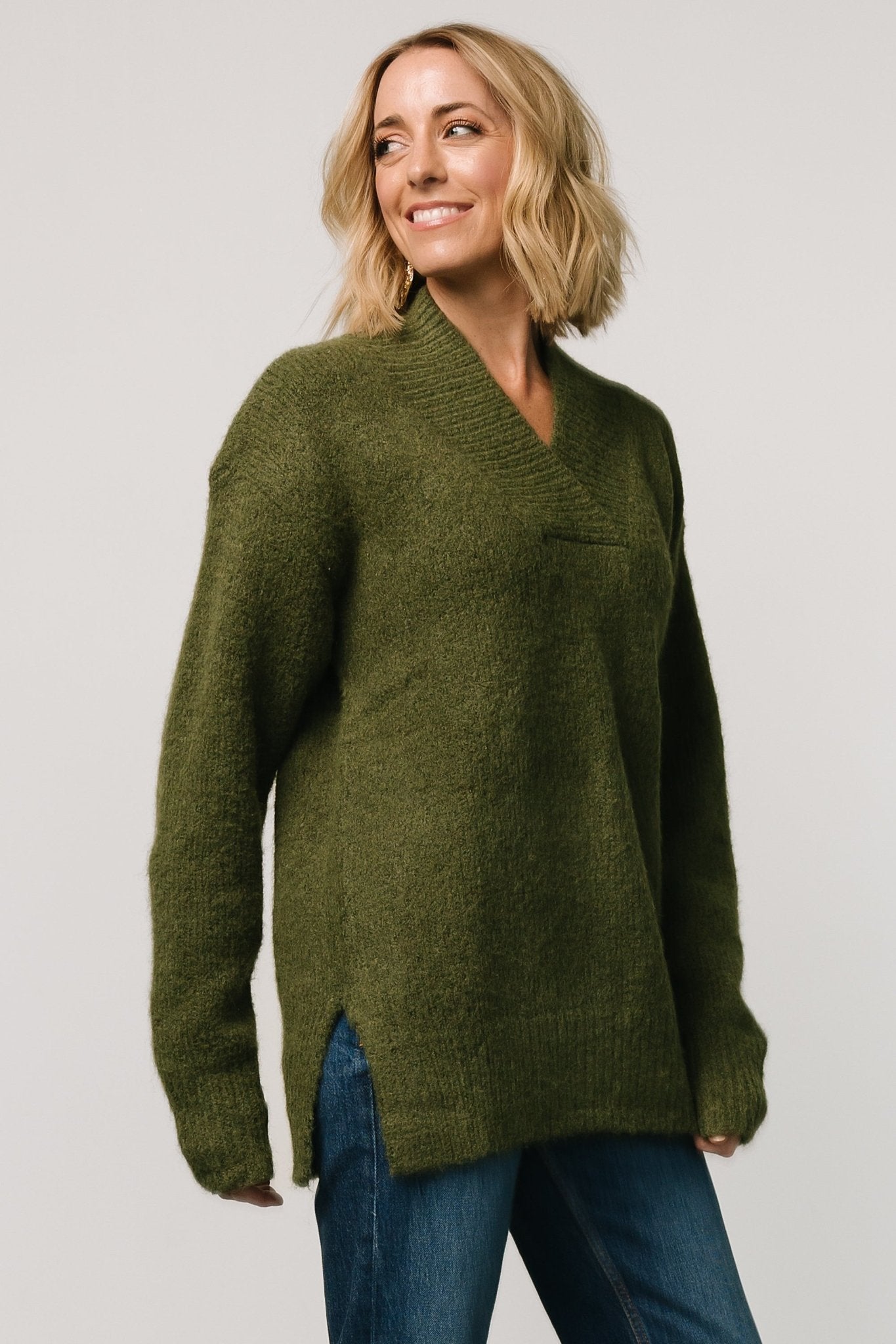 Calgary Oversized Sweater | Olive Outlet Excellent