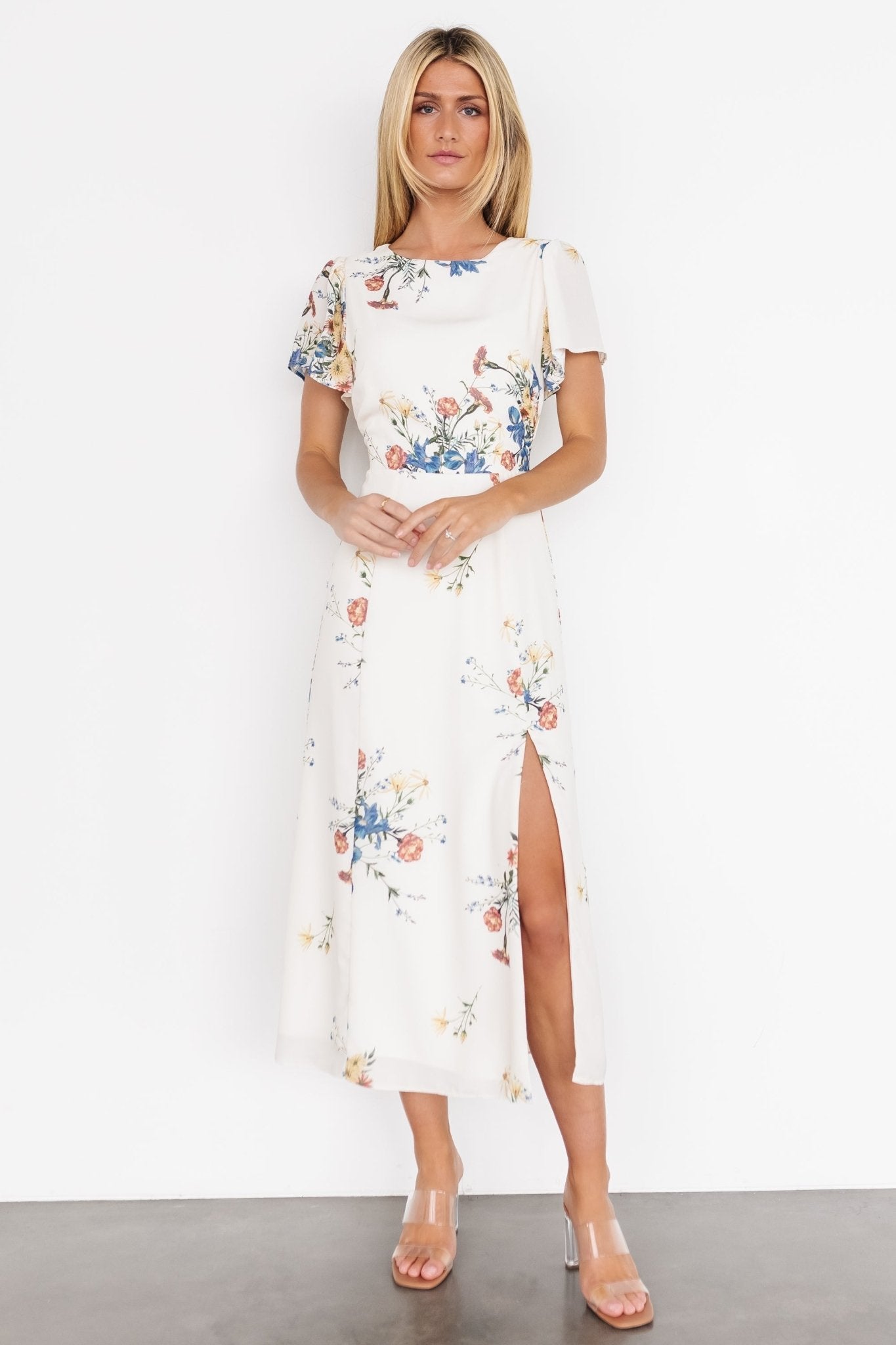 Kirsten Midi Dress | Cream Floral Free Shipping Shop For