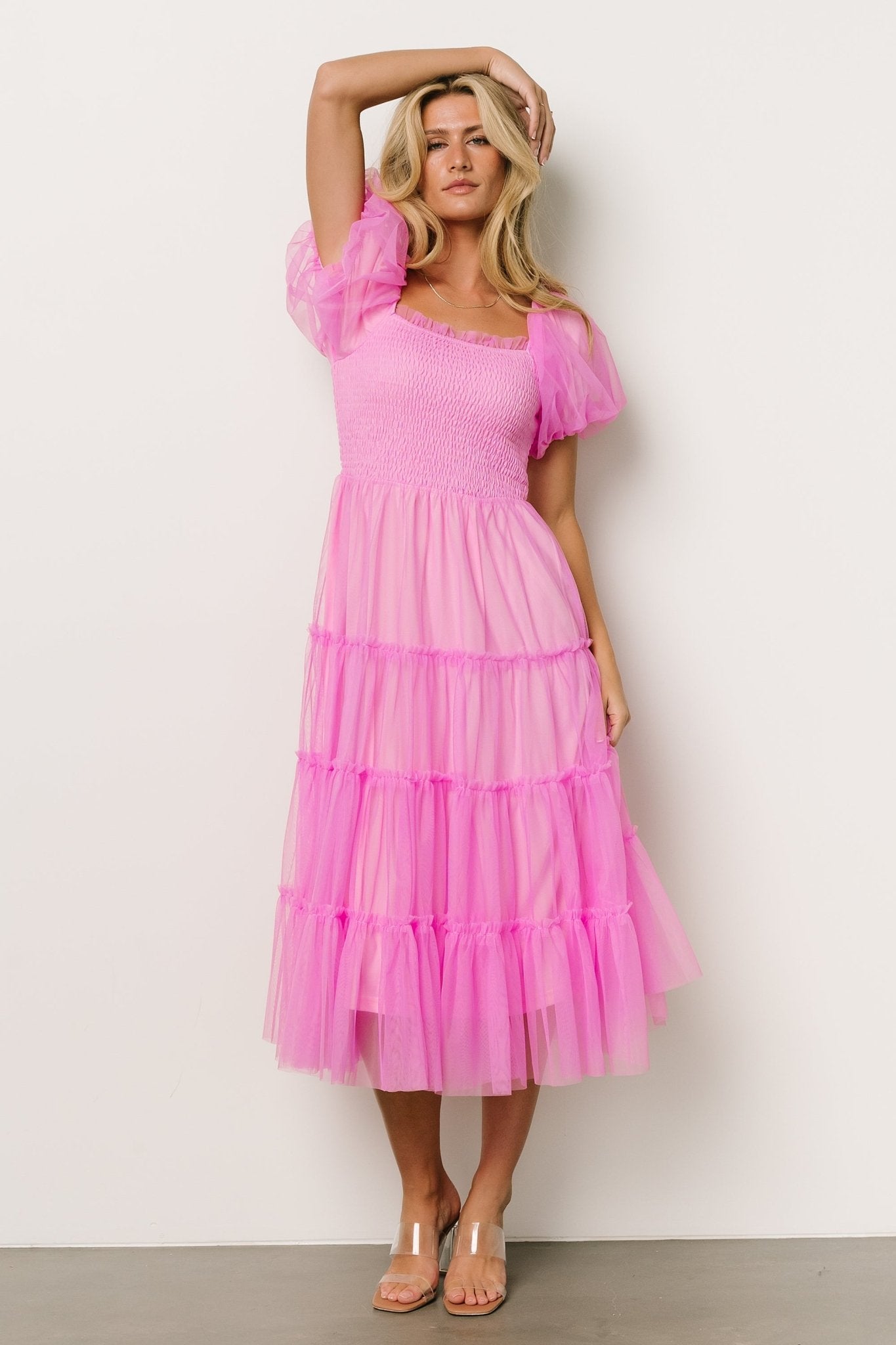 Liv Tulle Midi Dress | Pink Buy Cheap Outlet Locations