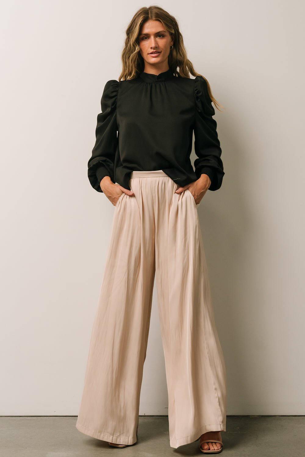 Jayla Palazzo Satin Pant | Champagne Free Shipping Reliable