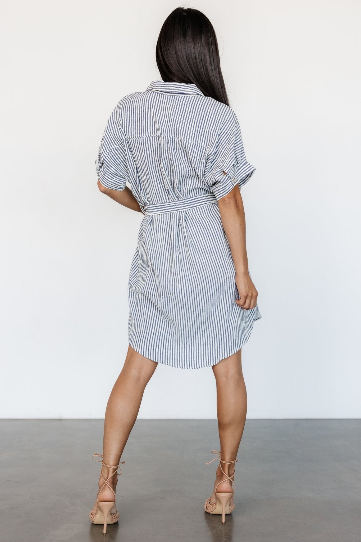 Nautical Shirt Dress | Blue Stripe Free Shipping View