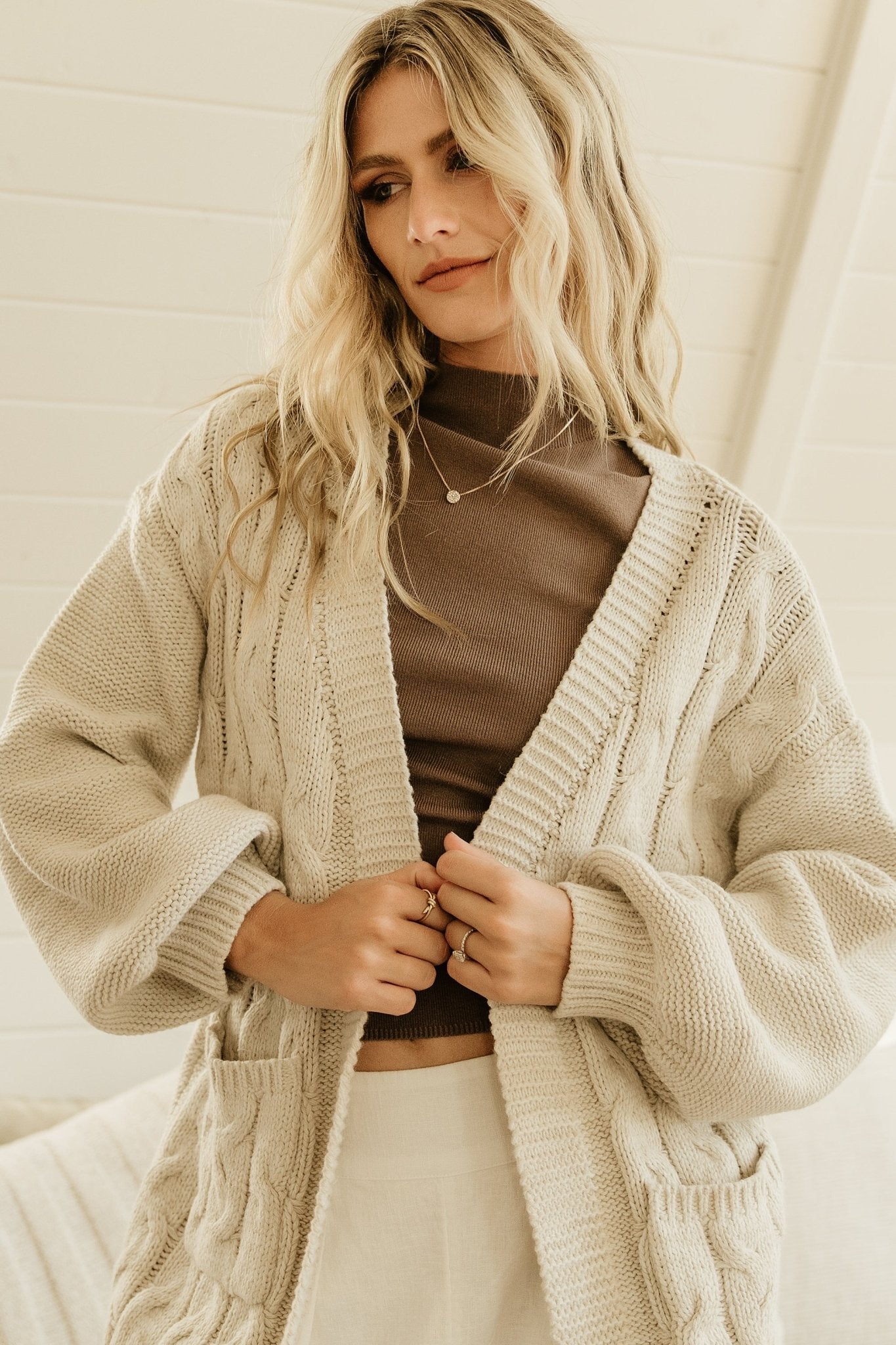 Spencer Chunky Knit Cardigan | Oatmeal Recommend Cheap Pice