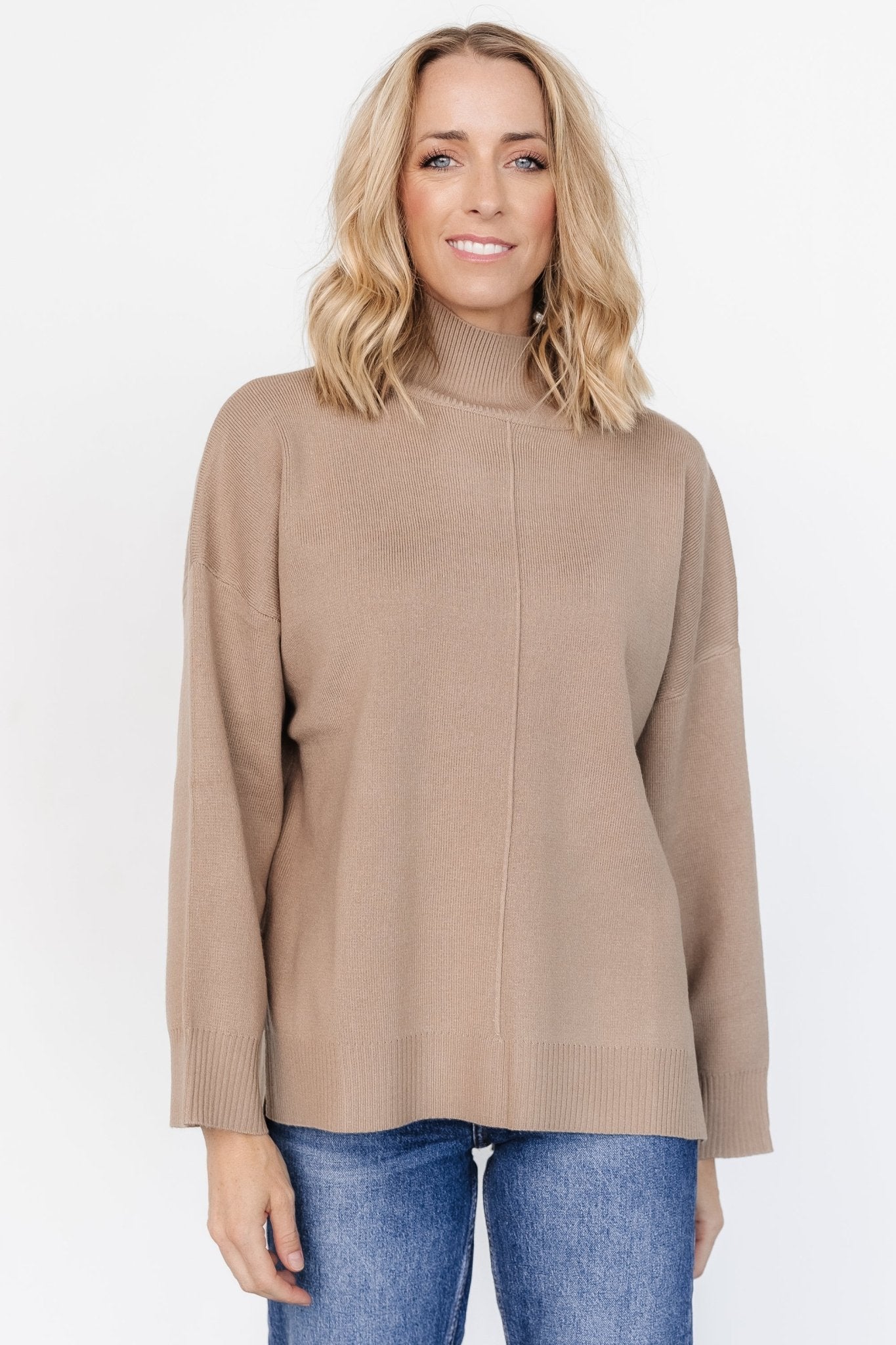 Hutch Sweater | Light Mocha Free Shipping Cheap Real