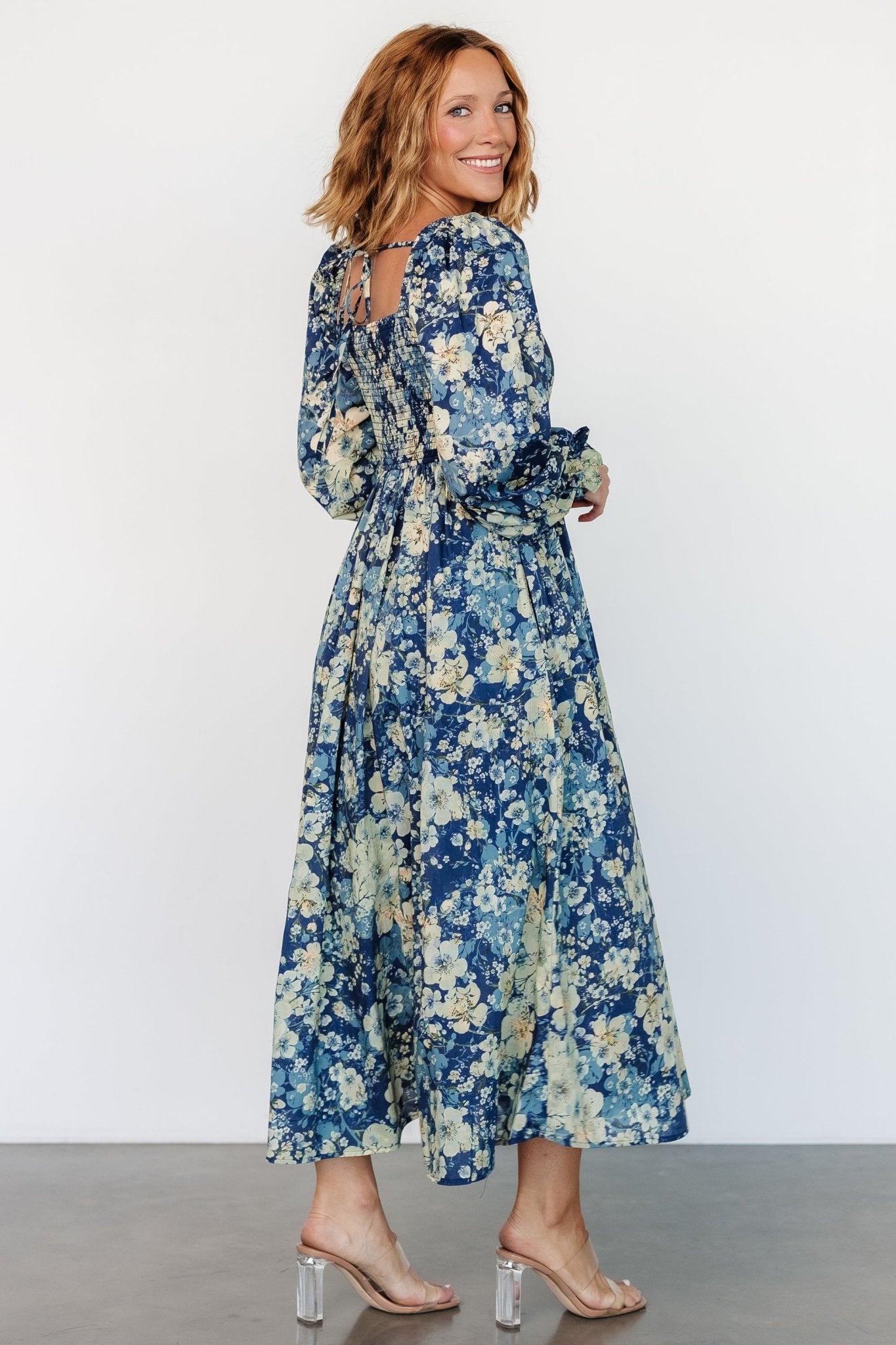 Twyla Dress | Blue + Cream Floral Pick A Best Sale Online