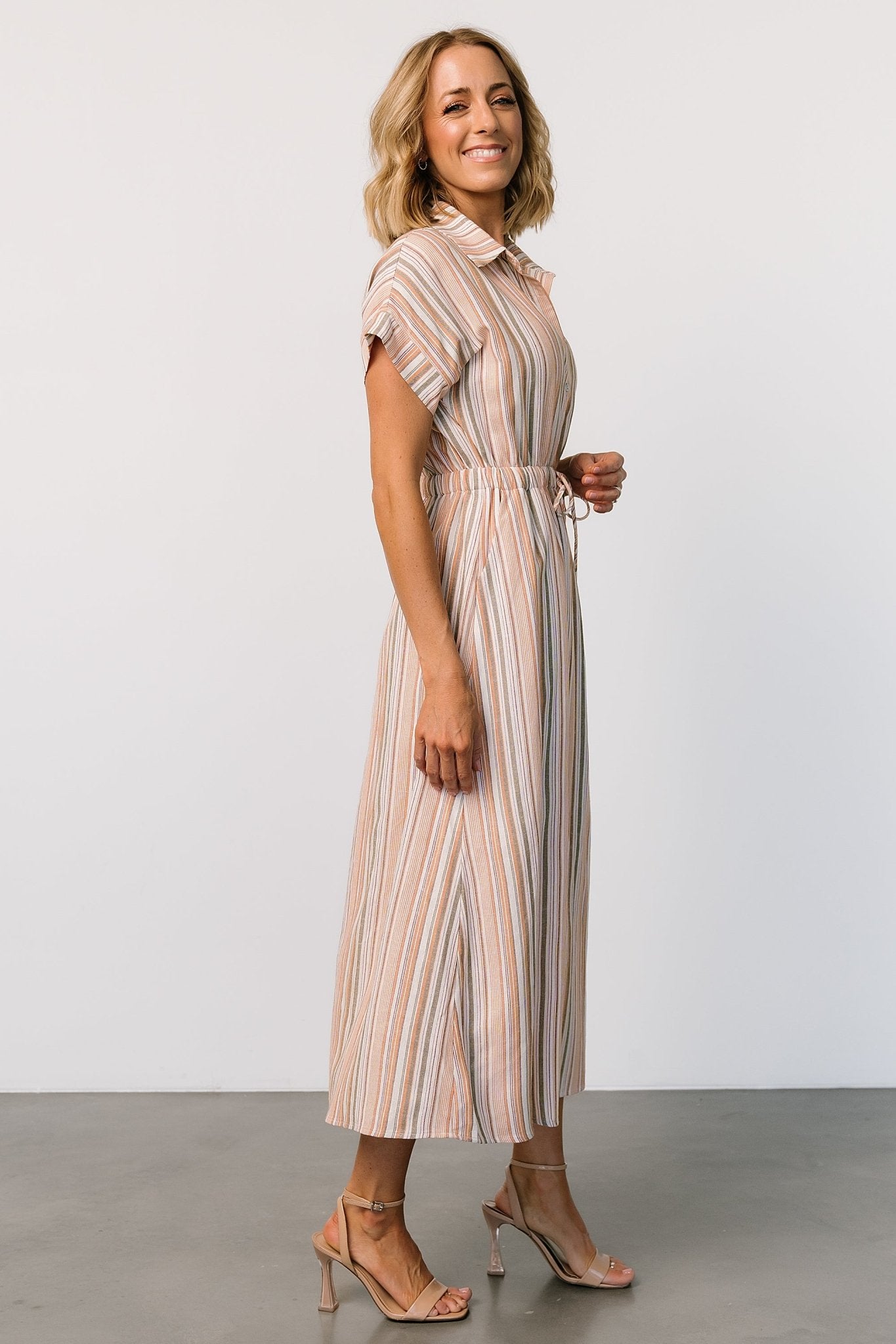 Carole Midi Dress | Multi Stripe Supply Online