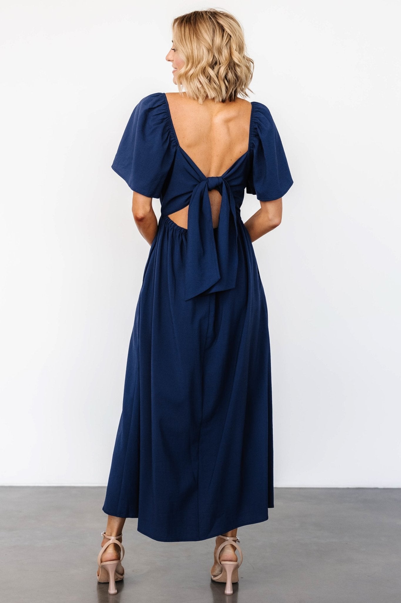 Indie Back Tie Dress | Navy Cheap Sale Inexpensive