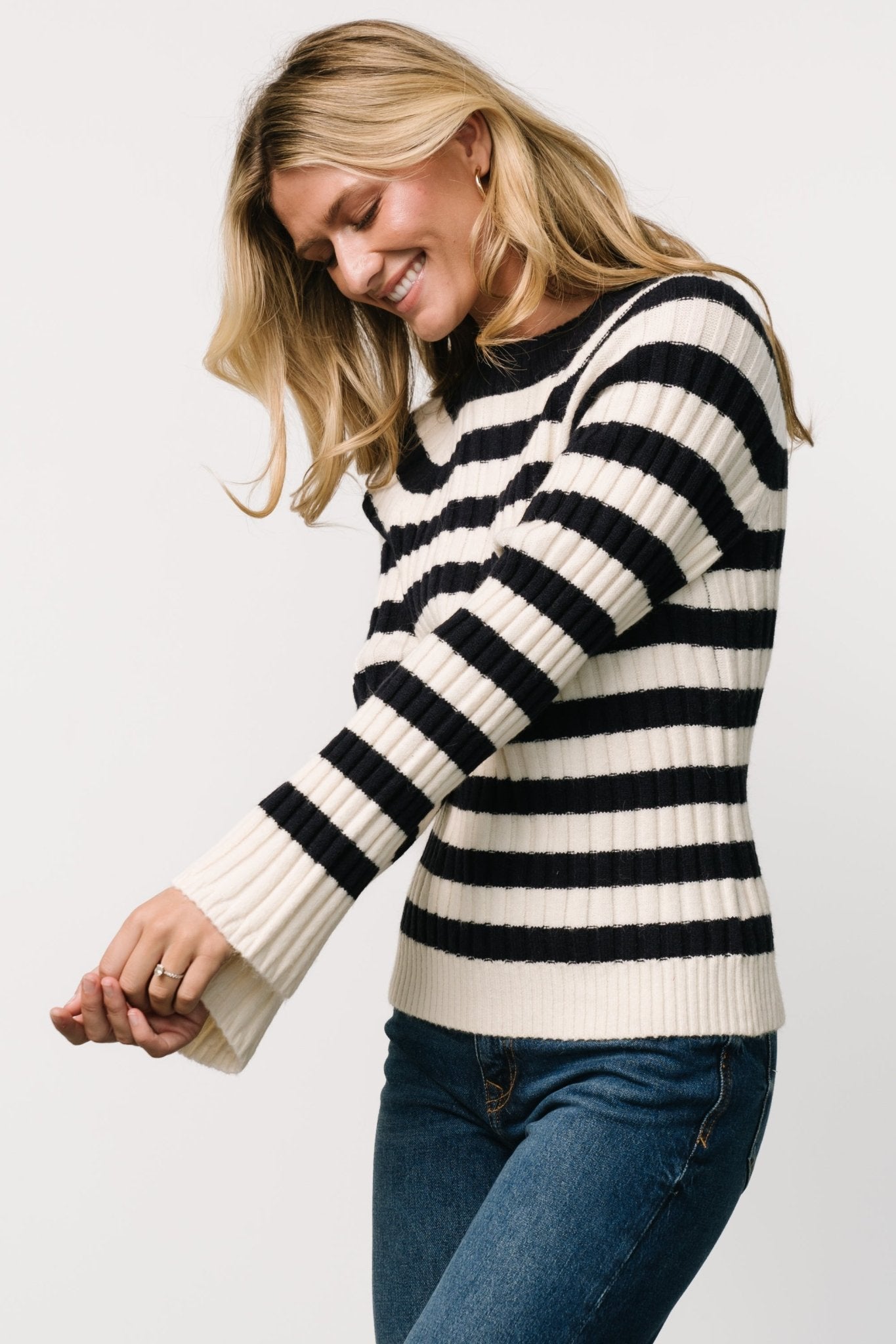 Carrie Striped Sweater | Navy + Ivory Shop Offer Cheap Pice