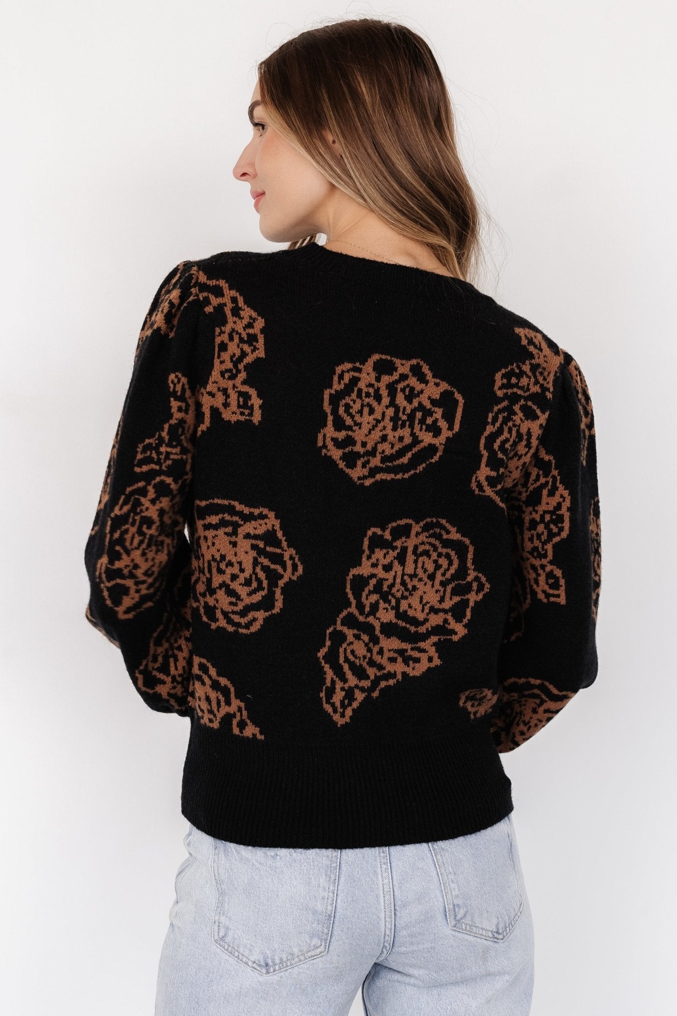 Blake Floral Sweater | Black + Camel Cheapest Cheap Online