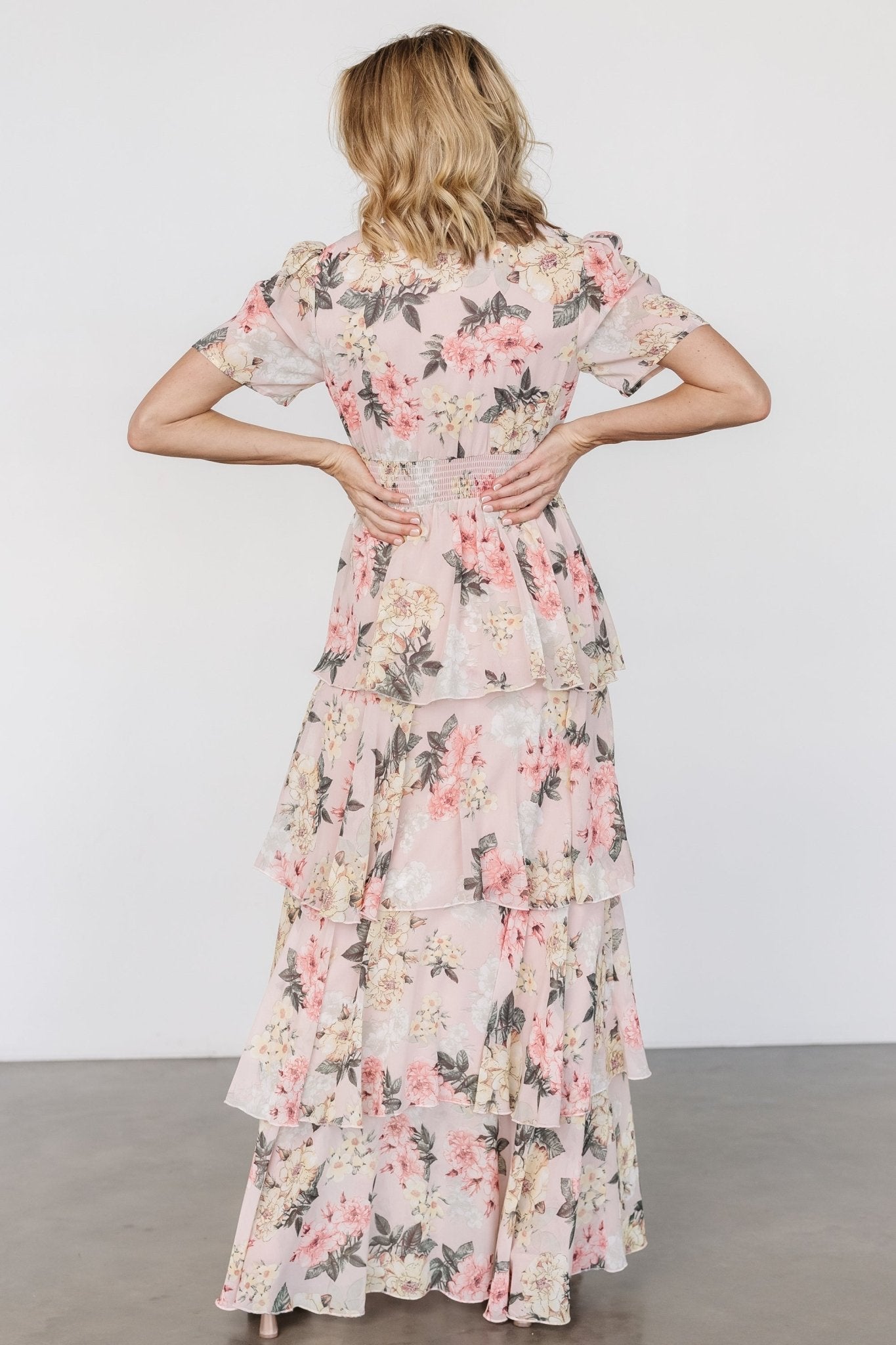 Montaigne Ruffle Maxi Dress | Pale Blush Floral Buy Cheap Pay With Paypal