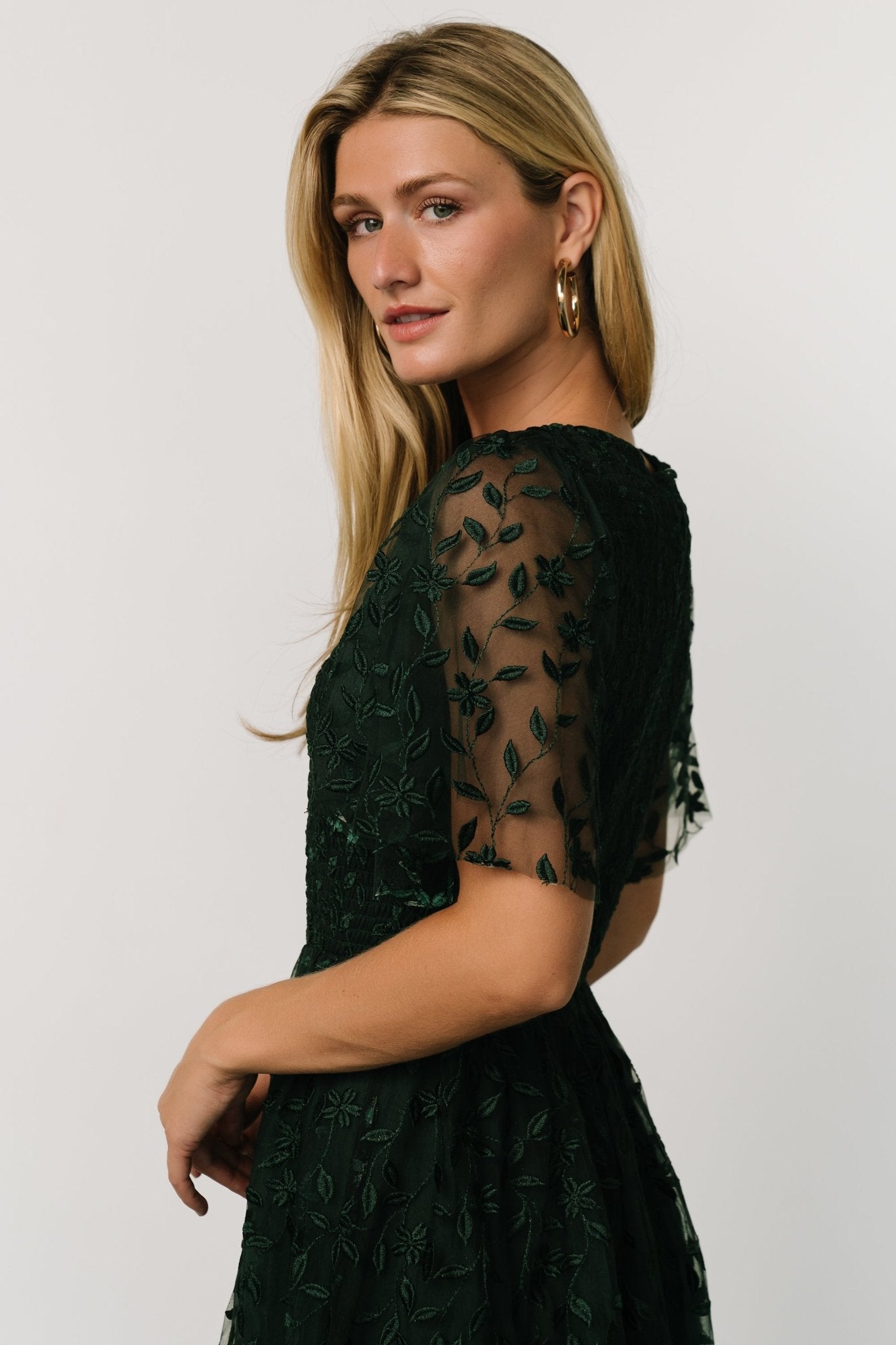 Kendra Embroidered Dress | Dark Green With Paypal Online