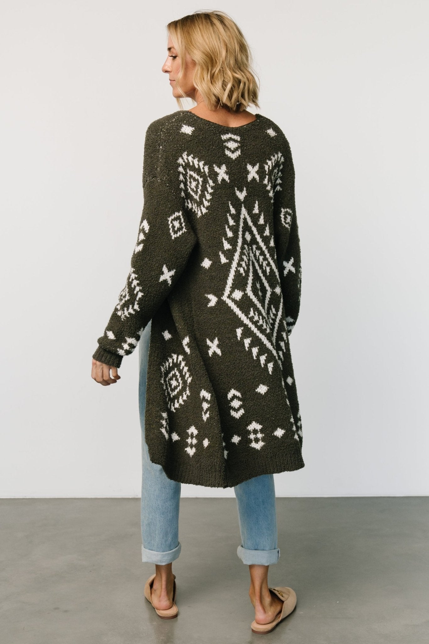 Missoula Oversized Cardigan | Olive + Off White With Paypal Cheap Online