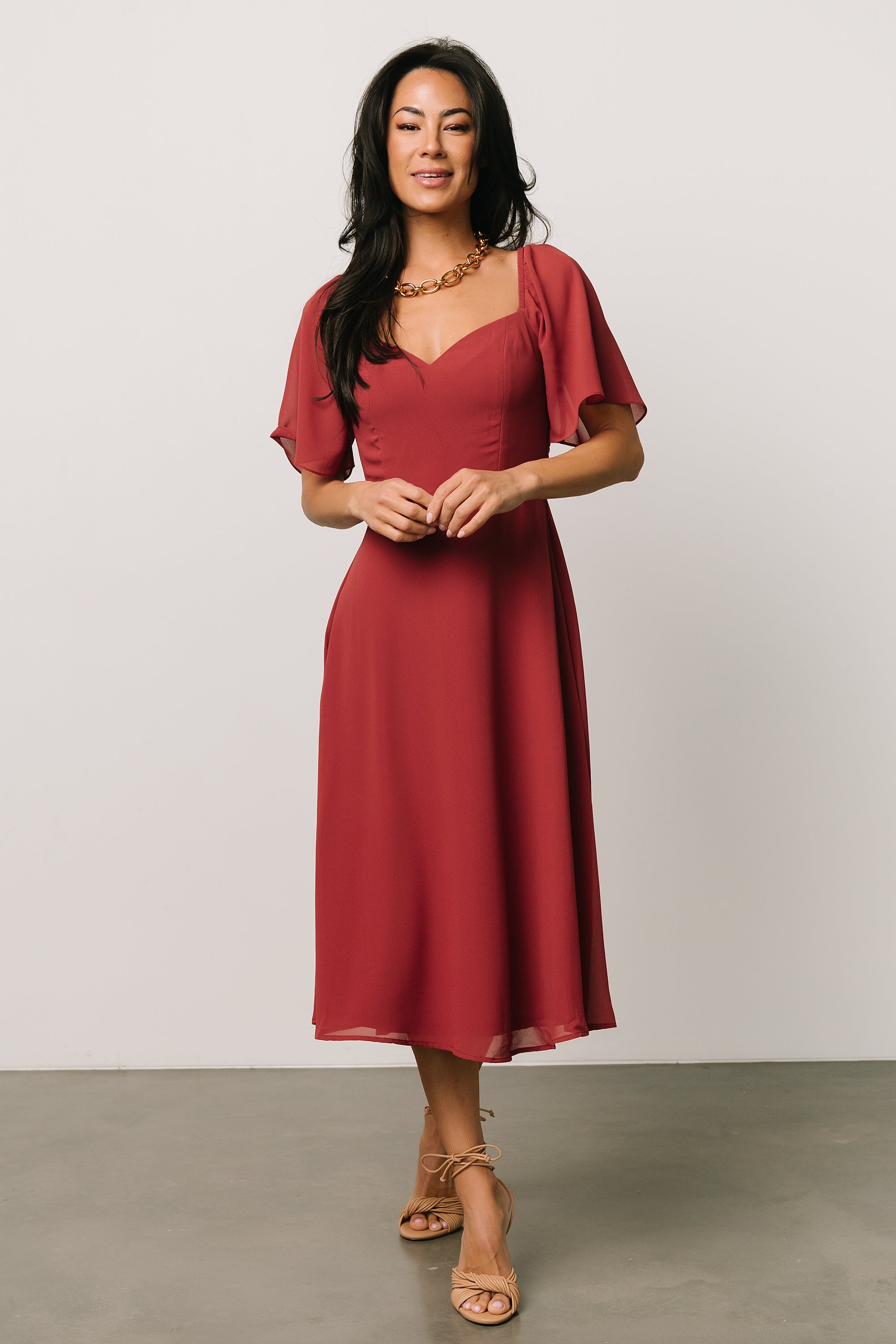 Colette Sweetheart Midi Dress | Terracotta Fast Delivery Sale Online