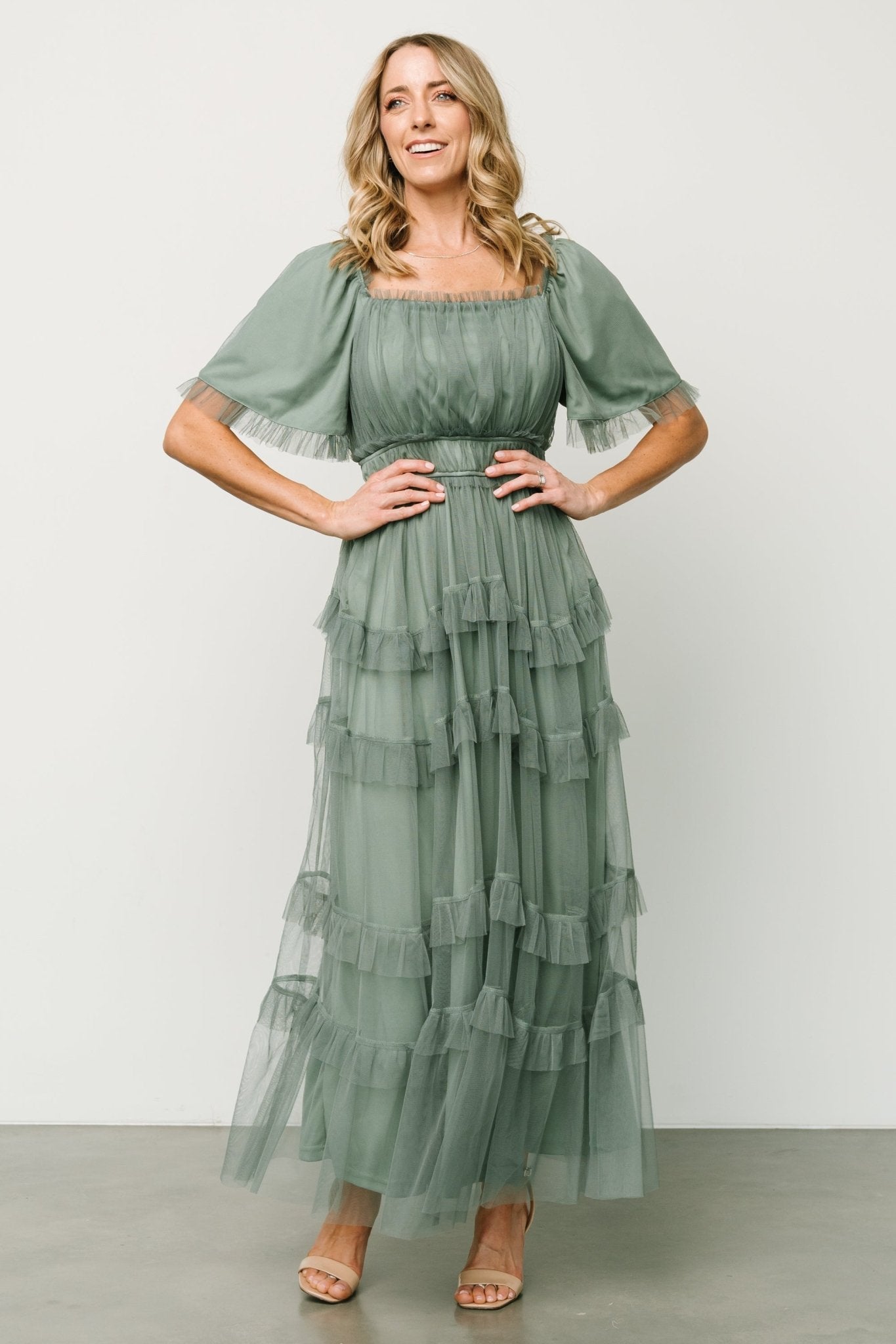 Magdalena Tulle Maxi Dress | Eucalyptus Big Sale Sale Online