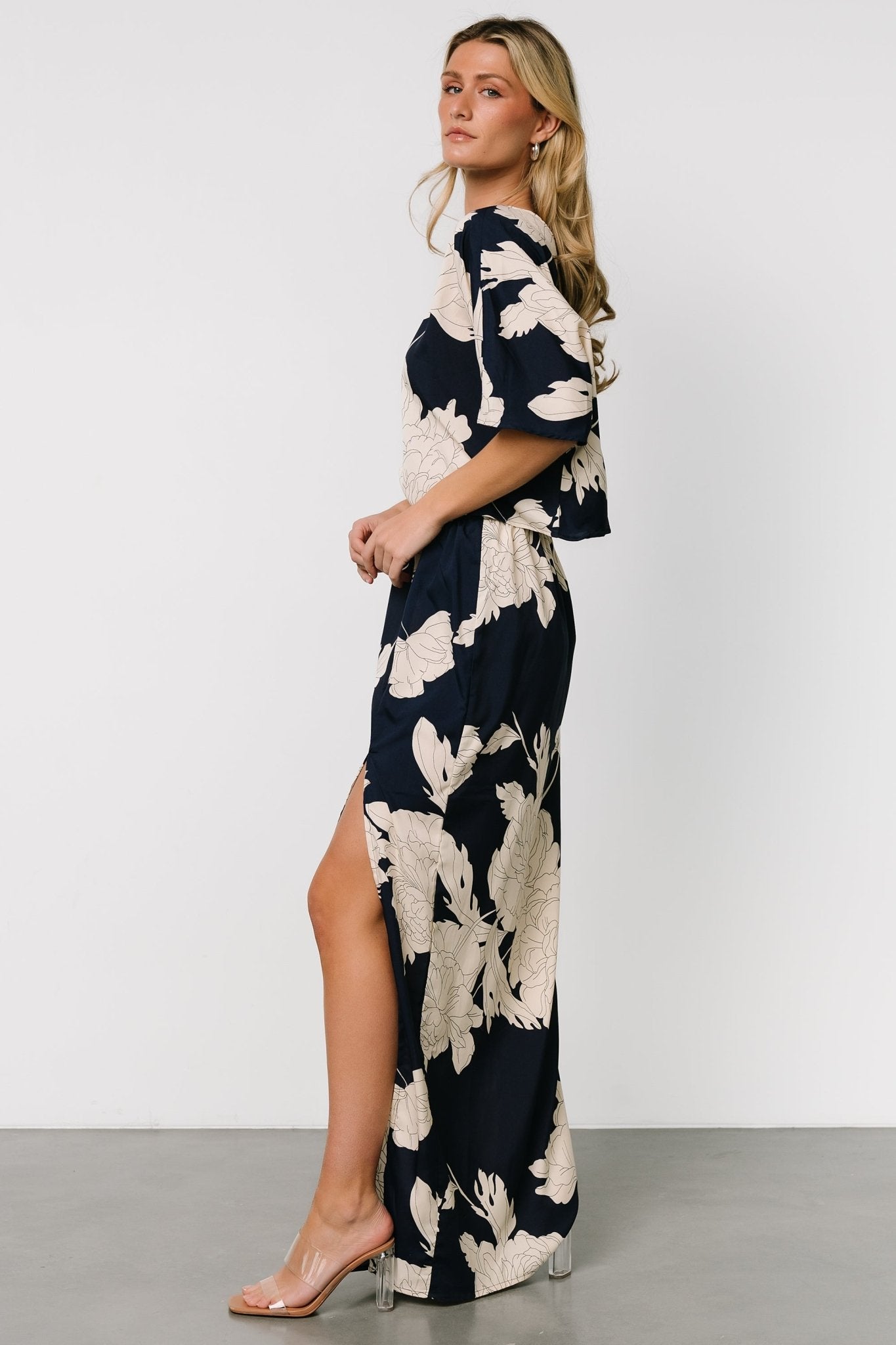 Halston Maxi Dress | Navy + Cream Cheap Pirce